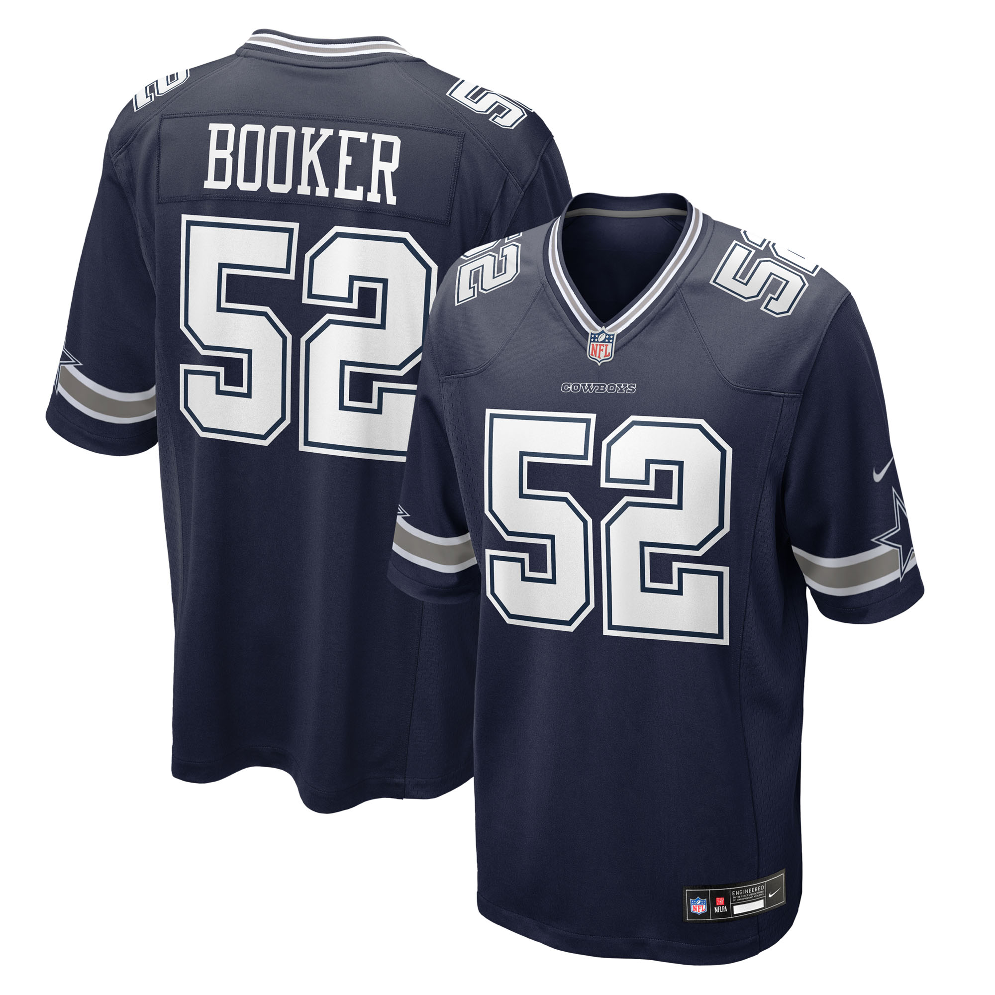 Men's Dallas Cowboys Tyler Booker Navy 2025 NFL Draft First Round Pick Game Jersey