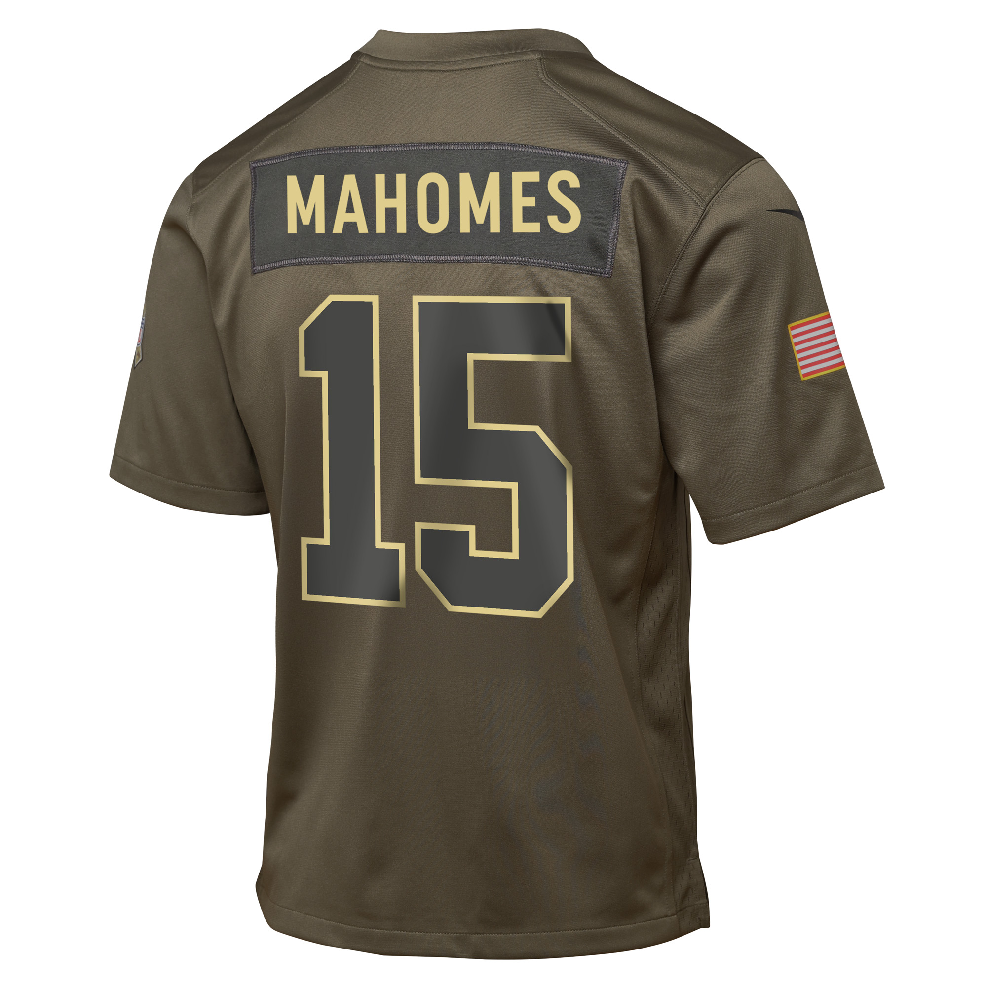 Youth Kansas City Chiefs Patrick Mahomes Olive 2025 Salute to Service Game Jersey