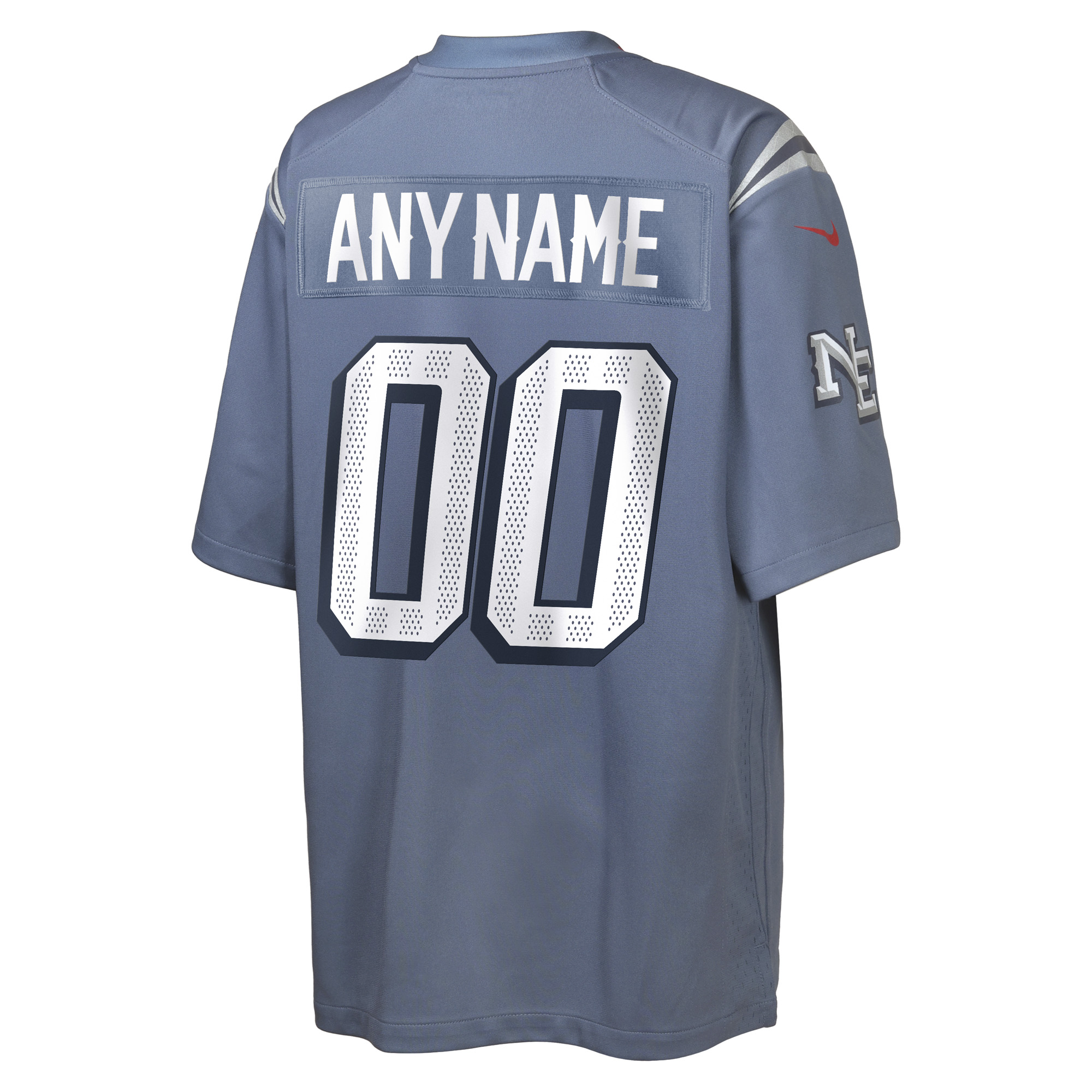 Youth New England Patriots Storm Blue 2025 Rivalries Collection Custom Game Jersey