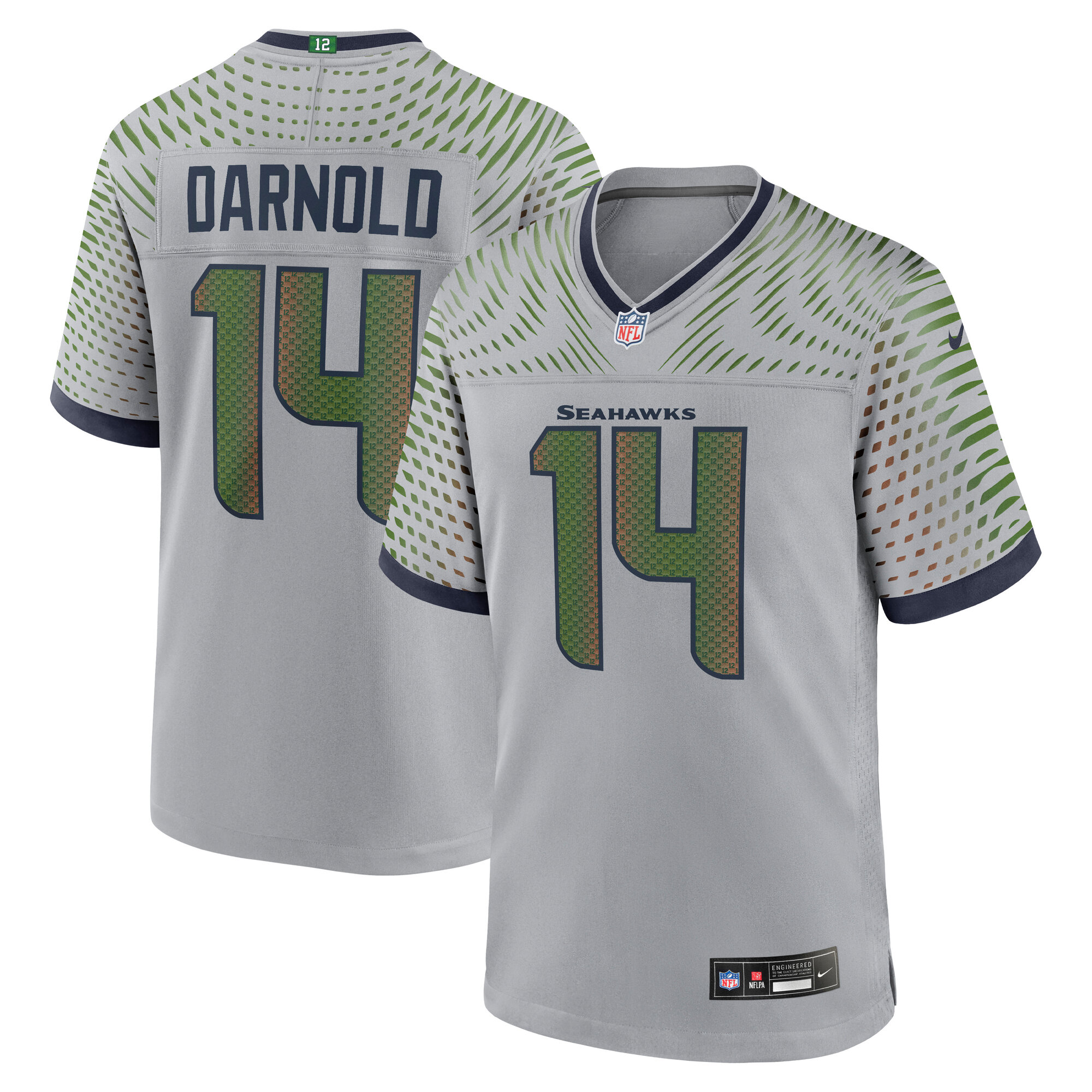 Men's Seattle Seahawks Sam Darnold Wolf Gray 2025 Rivalries Collection Game Jersey