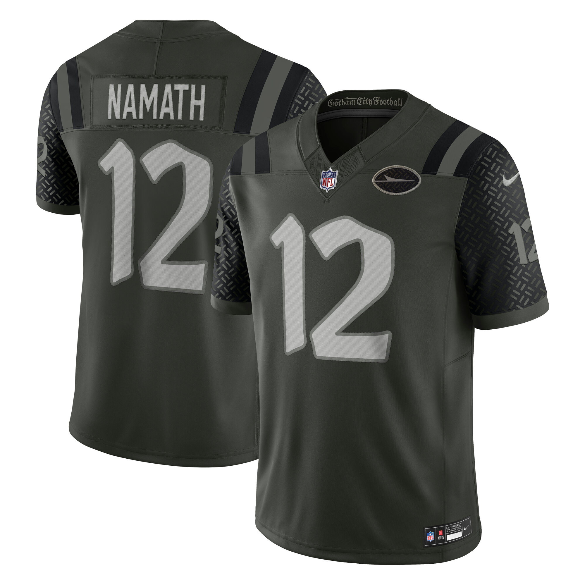 Men's New York Jets Joe Namath Gotham Green 2025 Rivalries Collection Retired Player Limited Jersey