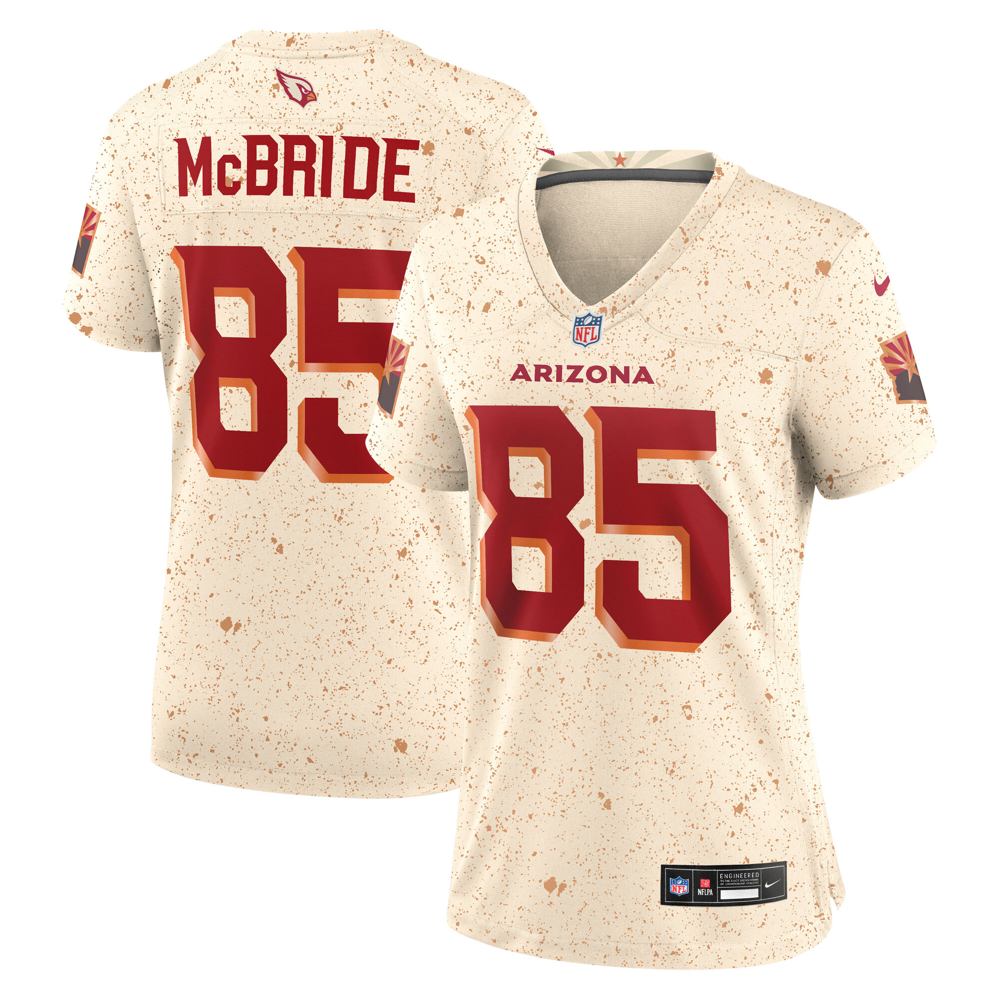 Women's Arizona Cardinals Trey McBride Natural 2025 Rivalries Collection Game Jersey