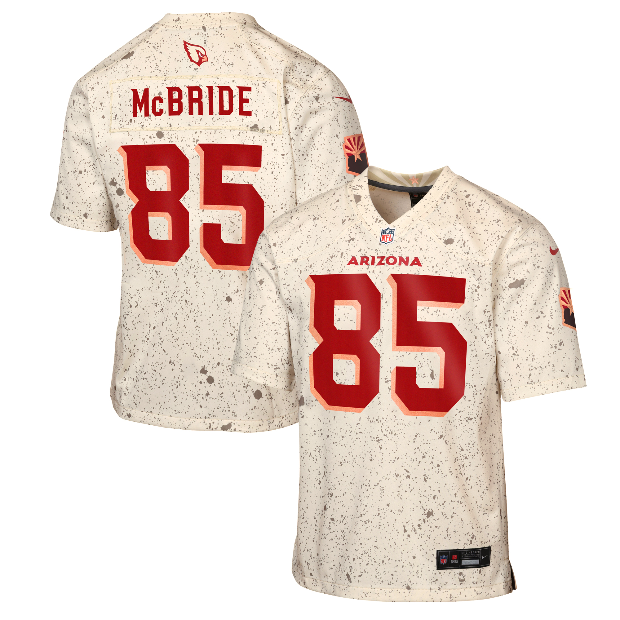 Youth Arizona Cardinals Trey McBride Natural 2025 Rivalries Collection Game Jersey