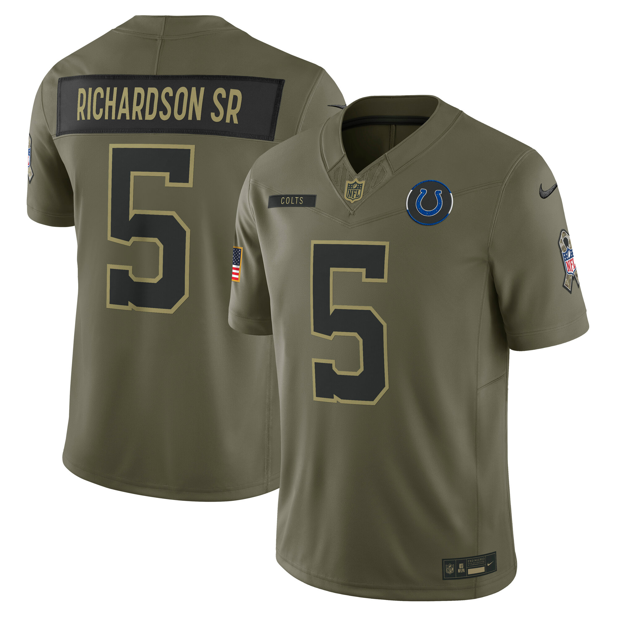 Men's Indianapolis Colts Anthony Richardson Sr. Olive 2025 Salute to Service Limited Jersey
