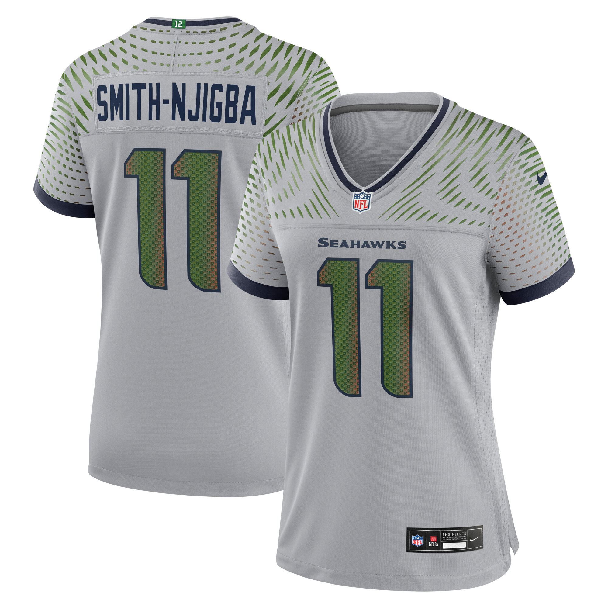 Women's Seattle Seahawks Jaxon Smith-Njigba Wolf Gray 2025 Rivalries Collection Game Jersey
