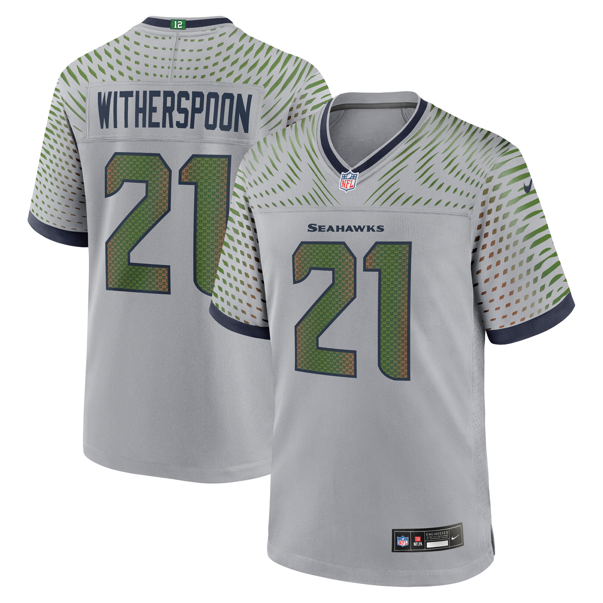 Men's Seattle Seahawks Devon Witherspoon Wolf Gray 2025 Rivalries Collection Game Jersey