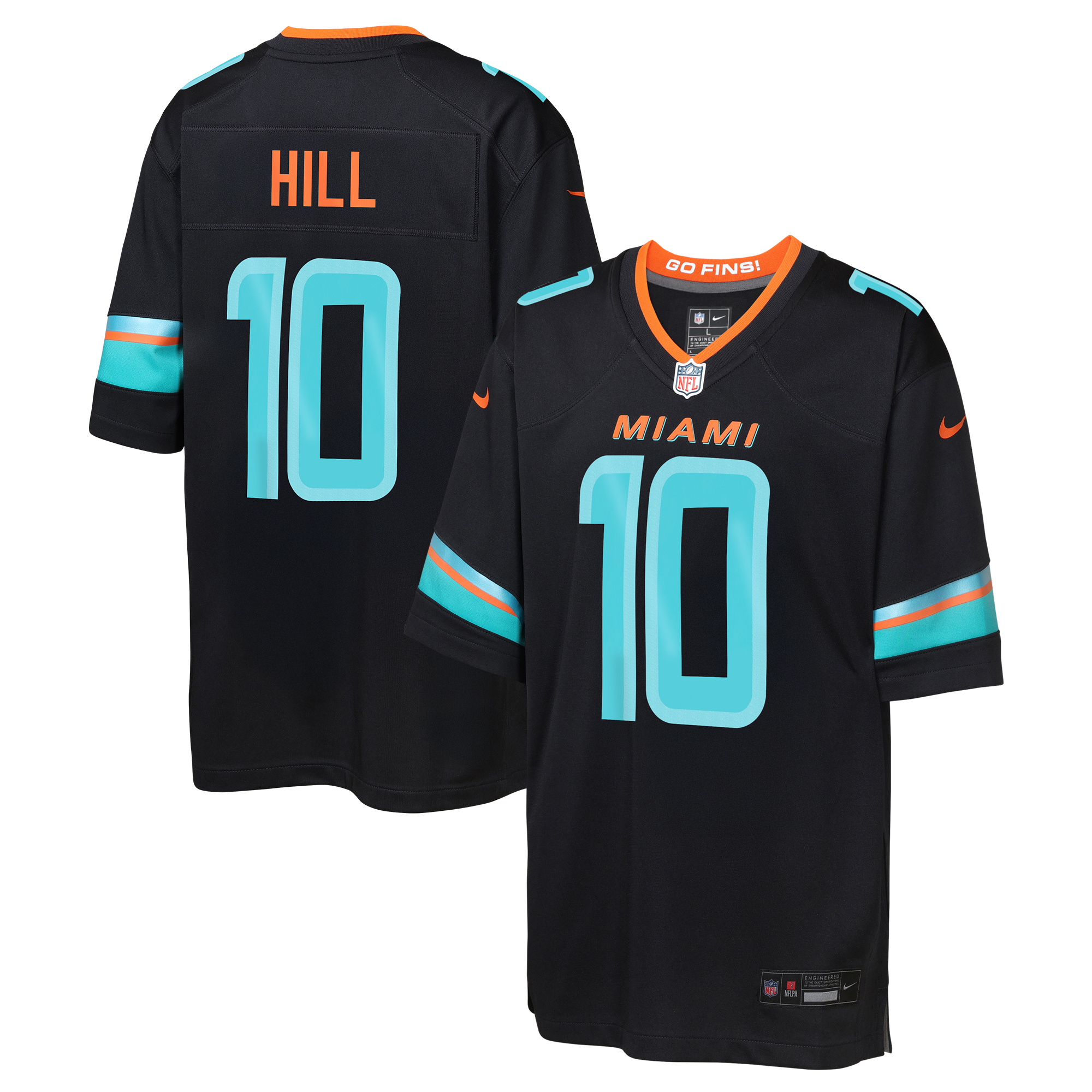 Youth Miami Dolphins Tyreek Hill Pitch Blue 2025 Rivalries Collection Game Jersey