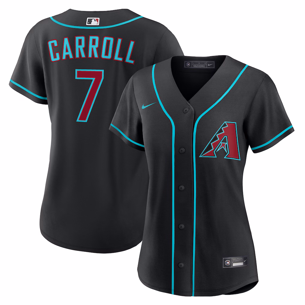 Women's Arizona Diamondbacks Corbin Carroll Black Alternate Replica Jersey