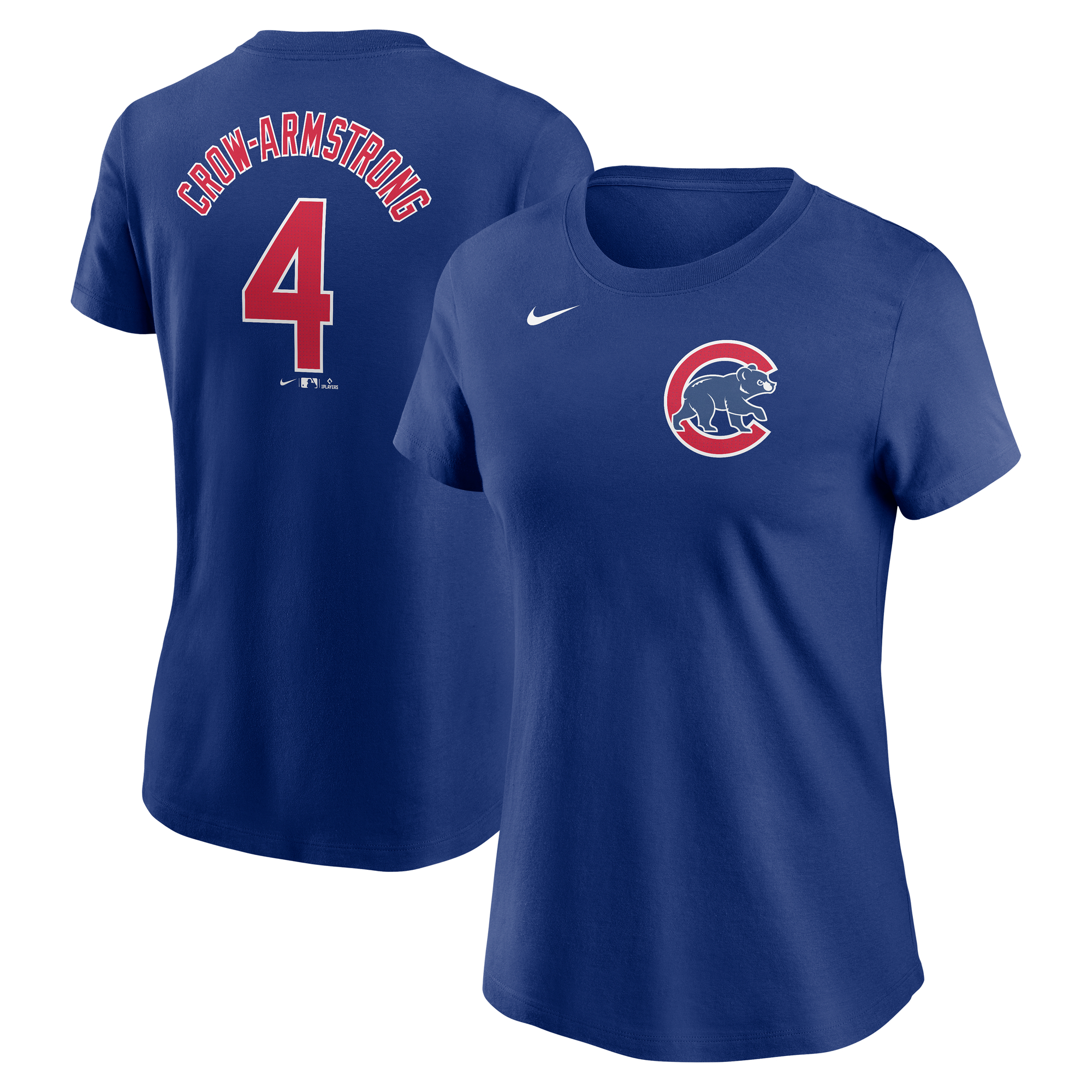 Women's Chicago Cubs Pete Crow-Armstrong Royal Cooperstown Collection Fuse Name & Number T-Shirt