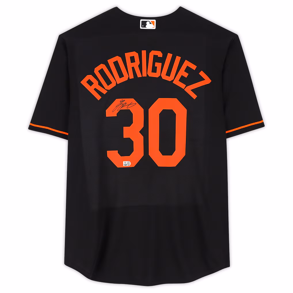 Grayson Rodriguez Baltimore Orioles Autographed Fanatics Authentic Black Replica Jersey