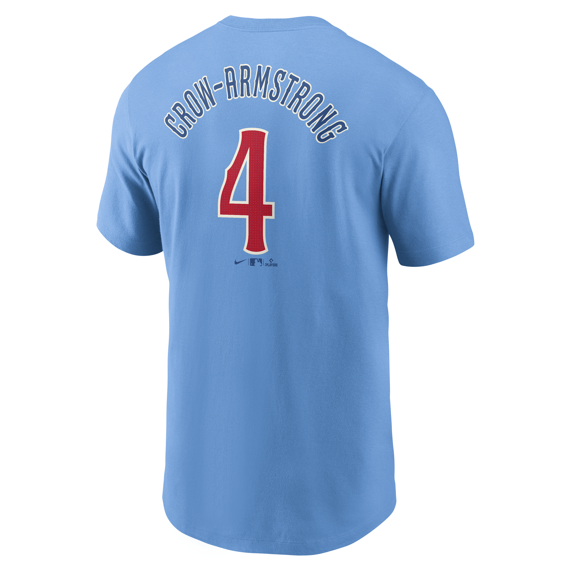 Men's Chicago Cubs Pete Crow-Armstrong Light Blue Fuse Name & Number T-Shirt