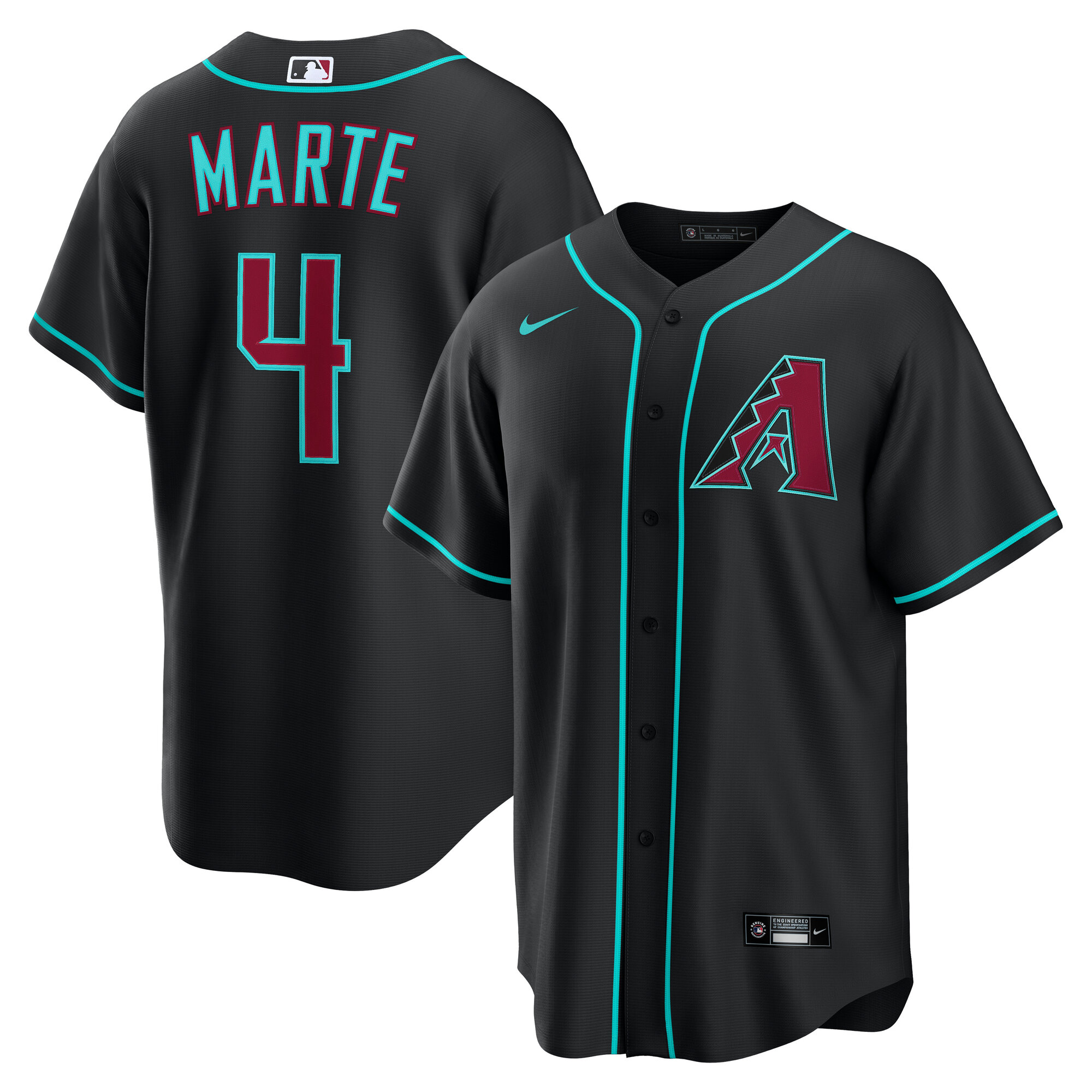 Men's Arizona Diamondbacks Ketel Marte Black Alternate Replica Jersey