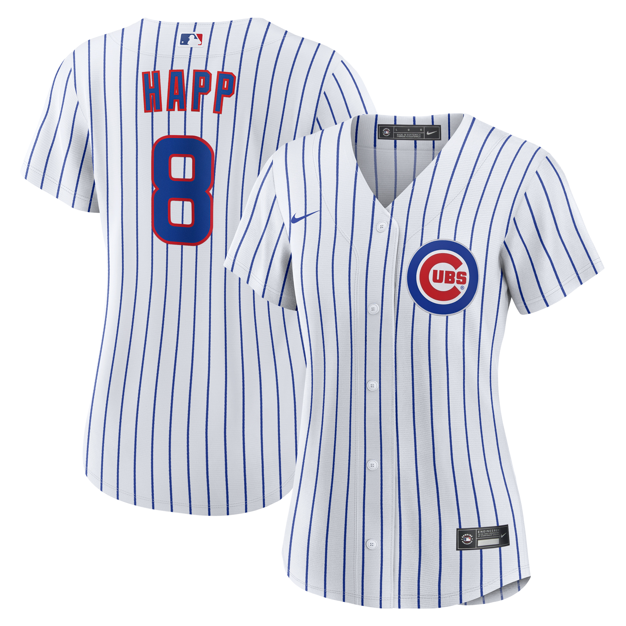 Women's Chicago Cubs Ian Happ White Home Replica Jersey