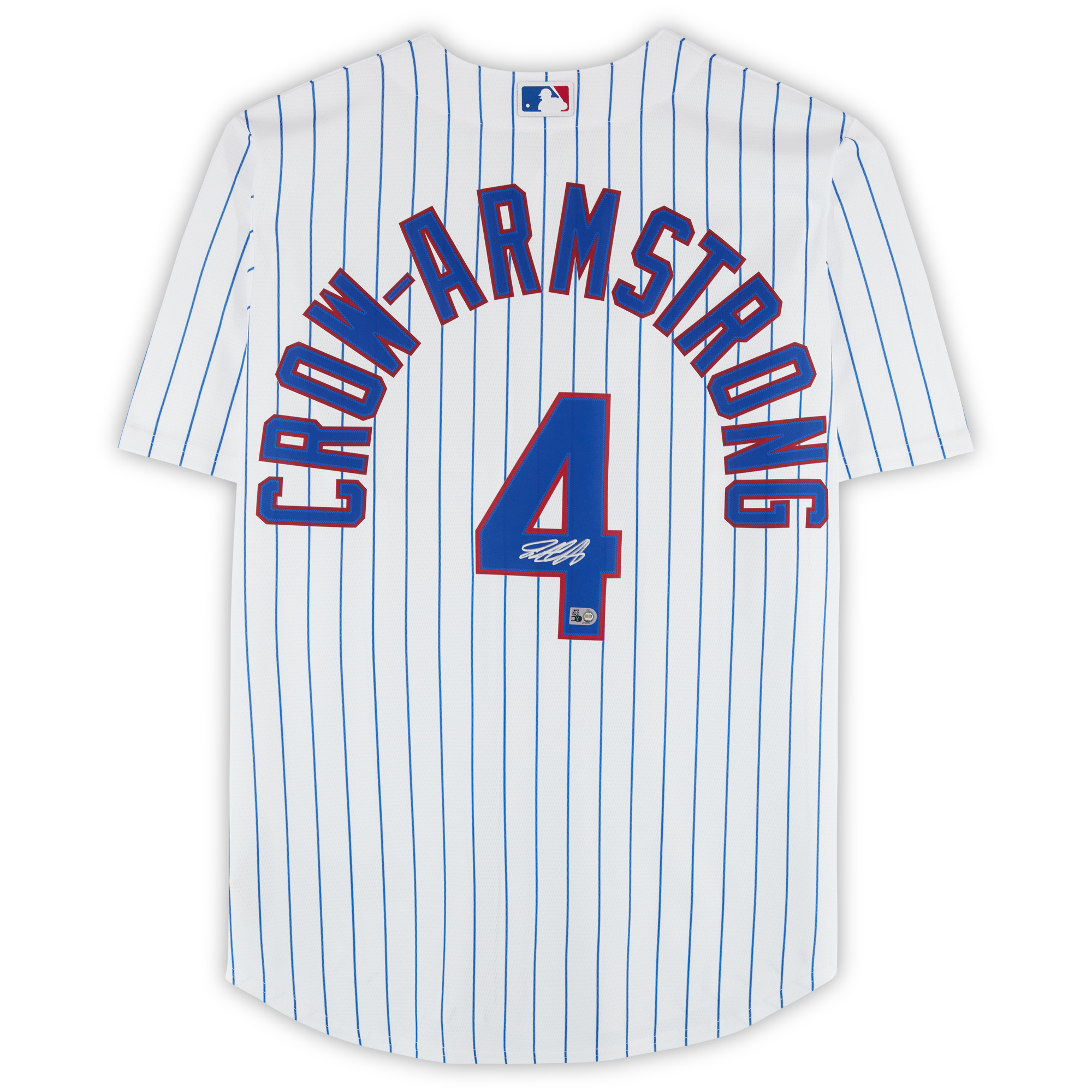 Pete Crow-Armstrong Chicago Cubs Autographed Fanatics Authentic White Pinstripe Replica Jersey