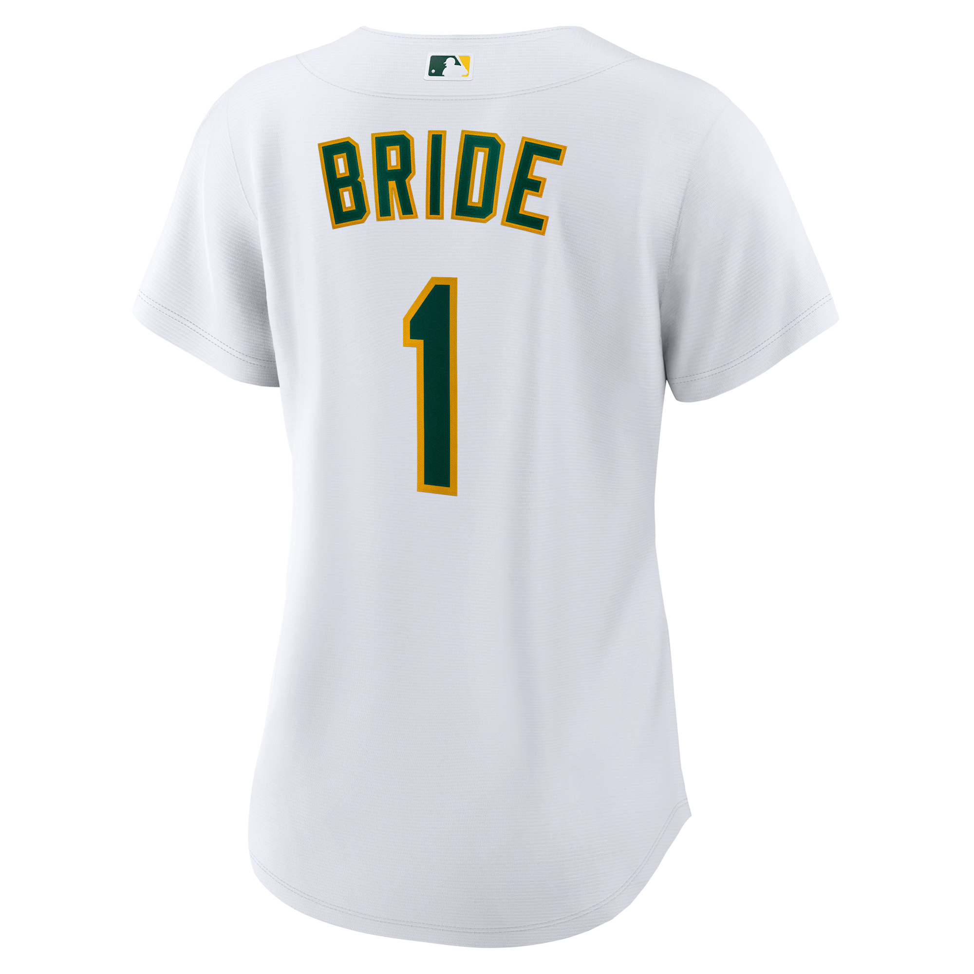 Women's Athletics White #1 Bride Home Replica Jersey