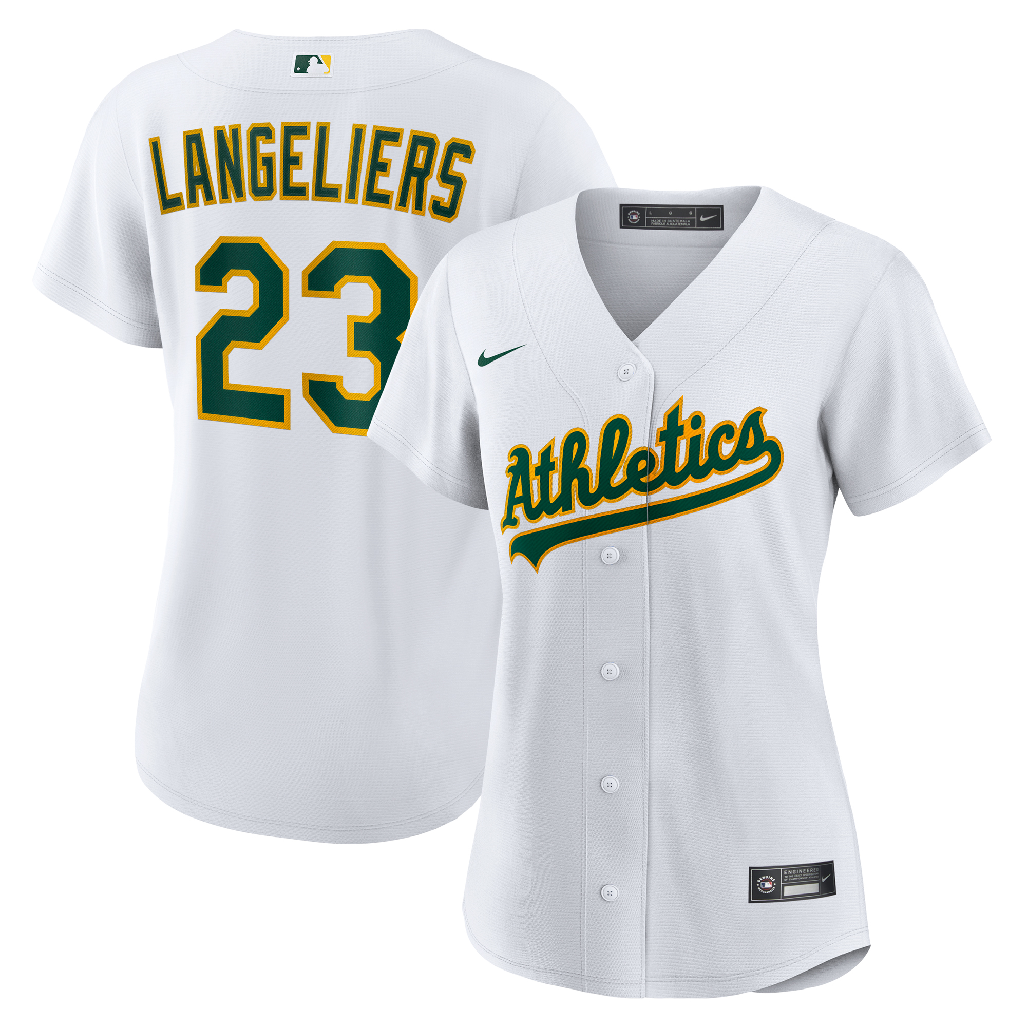 Women's Athletics Shea Langeliers Nike White Home Replica Jersey