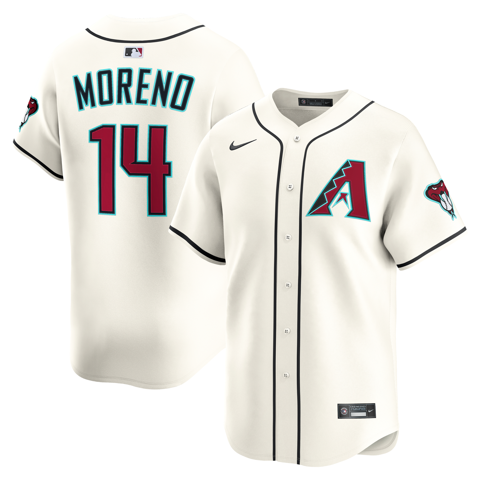 Men's Arizona Diamondbacks Gabriel Moreno Cream Home Limited Player Jersey