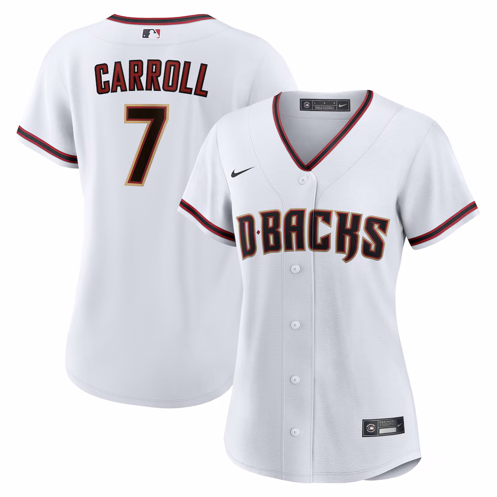 Women's Arizona Diamondbacks Corbin Carroll White Home Replica Player Jersey