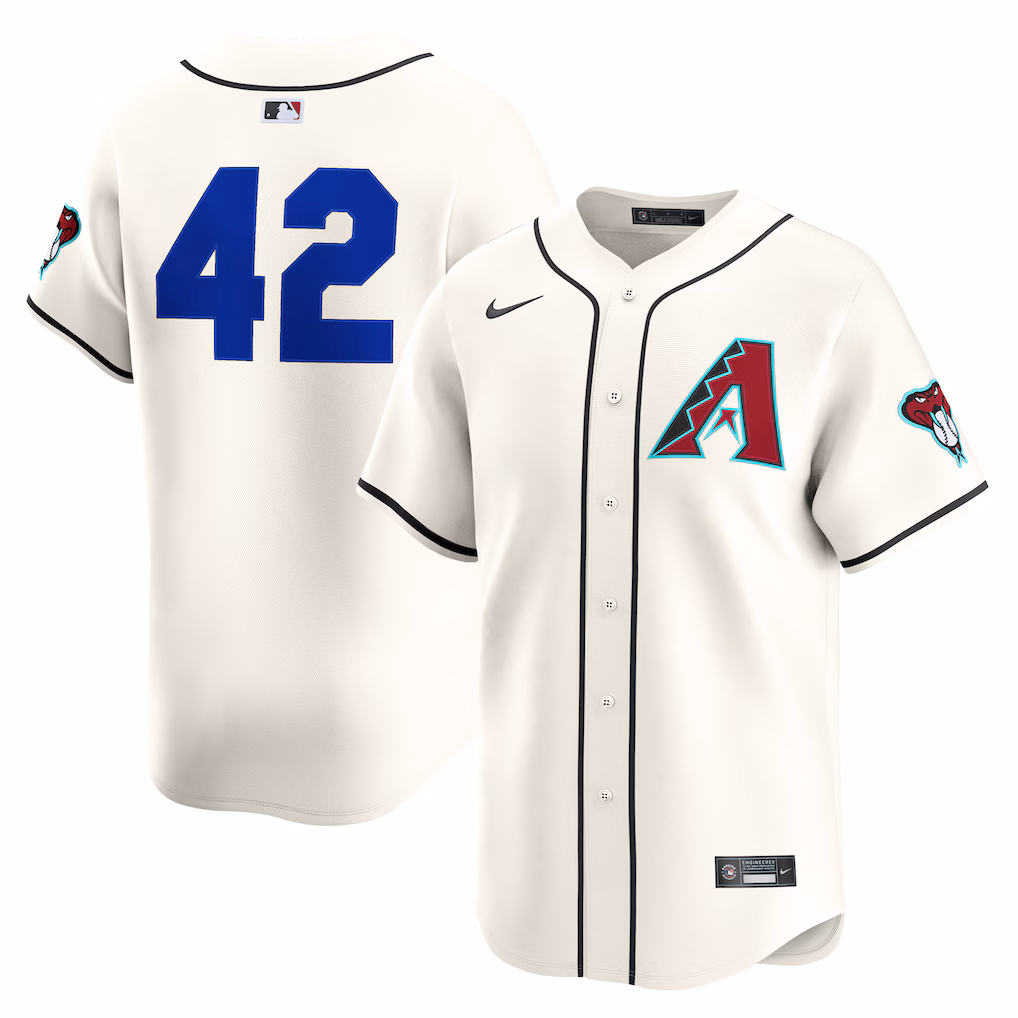 Men's Arizona Diamondbacks Cream Home 2025 Jackie Robinson Day Limited Jersey