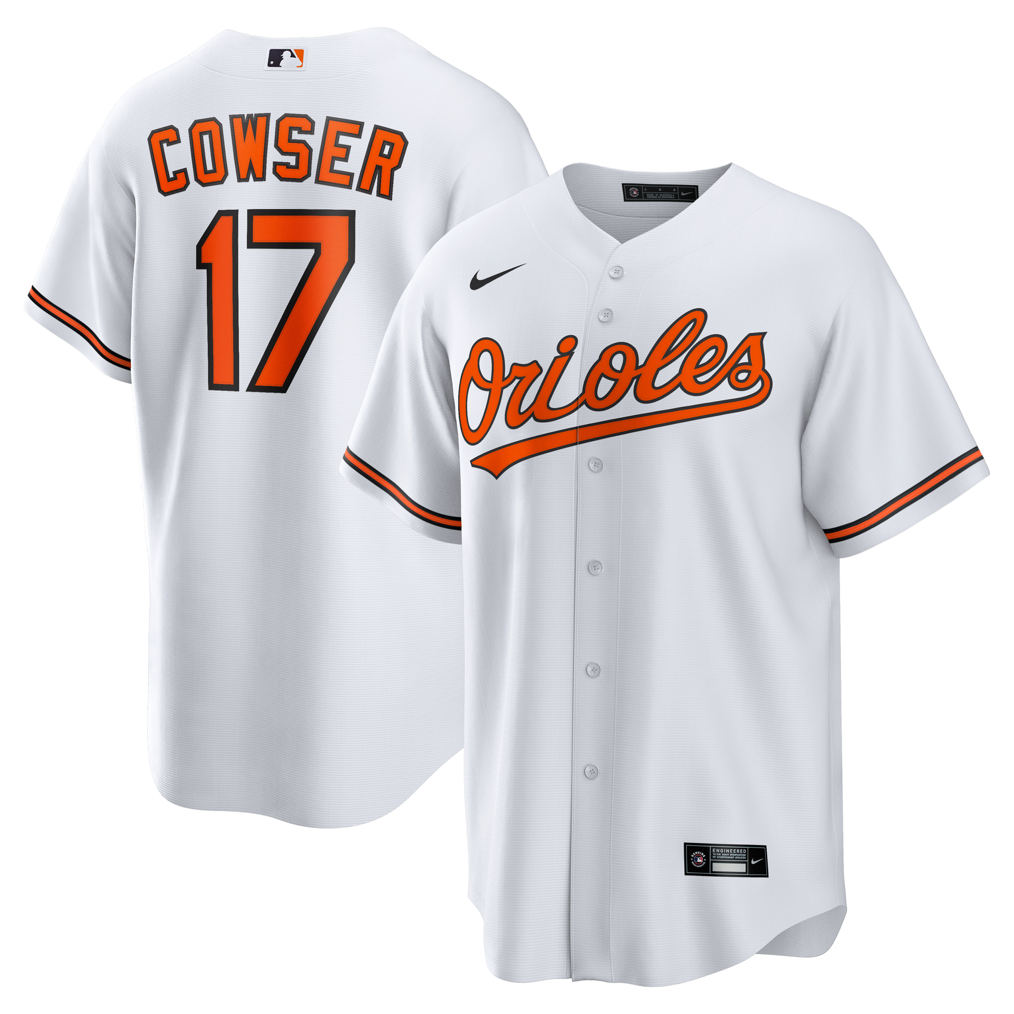 Men's Baltimore Orioles Colton Cowser White Home Replica Jersey