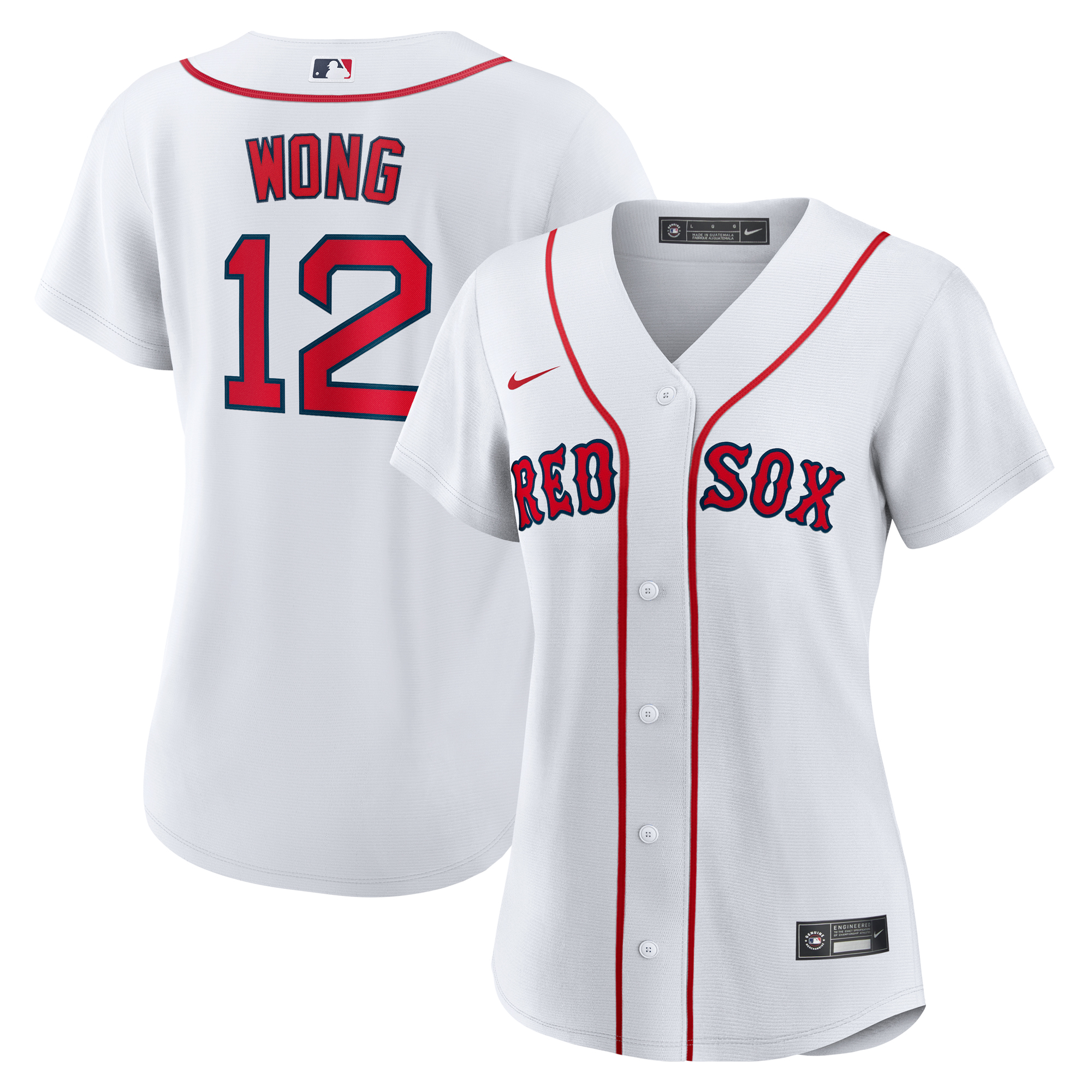 Women's Boston Red Sox Connor Wong White Home Replica Jersey
