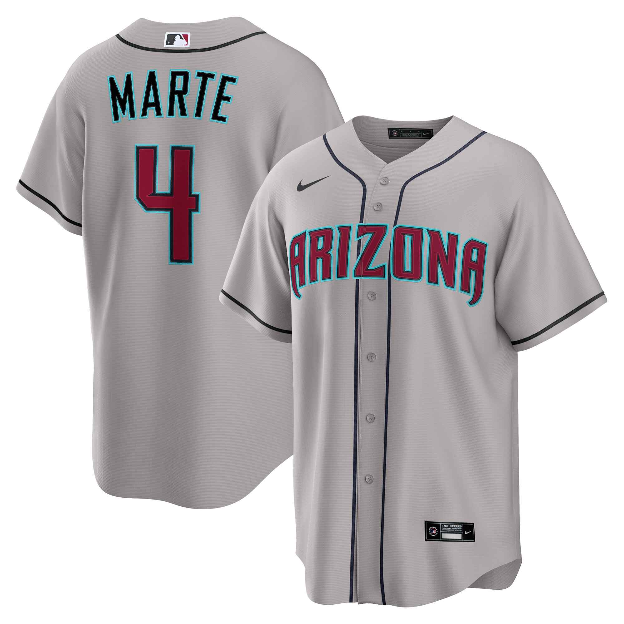 Men's Arizona Diamondbacks Ketel Marte Gray Road Replica Jersey