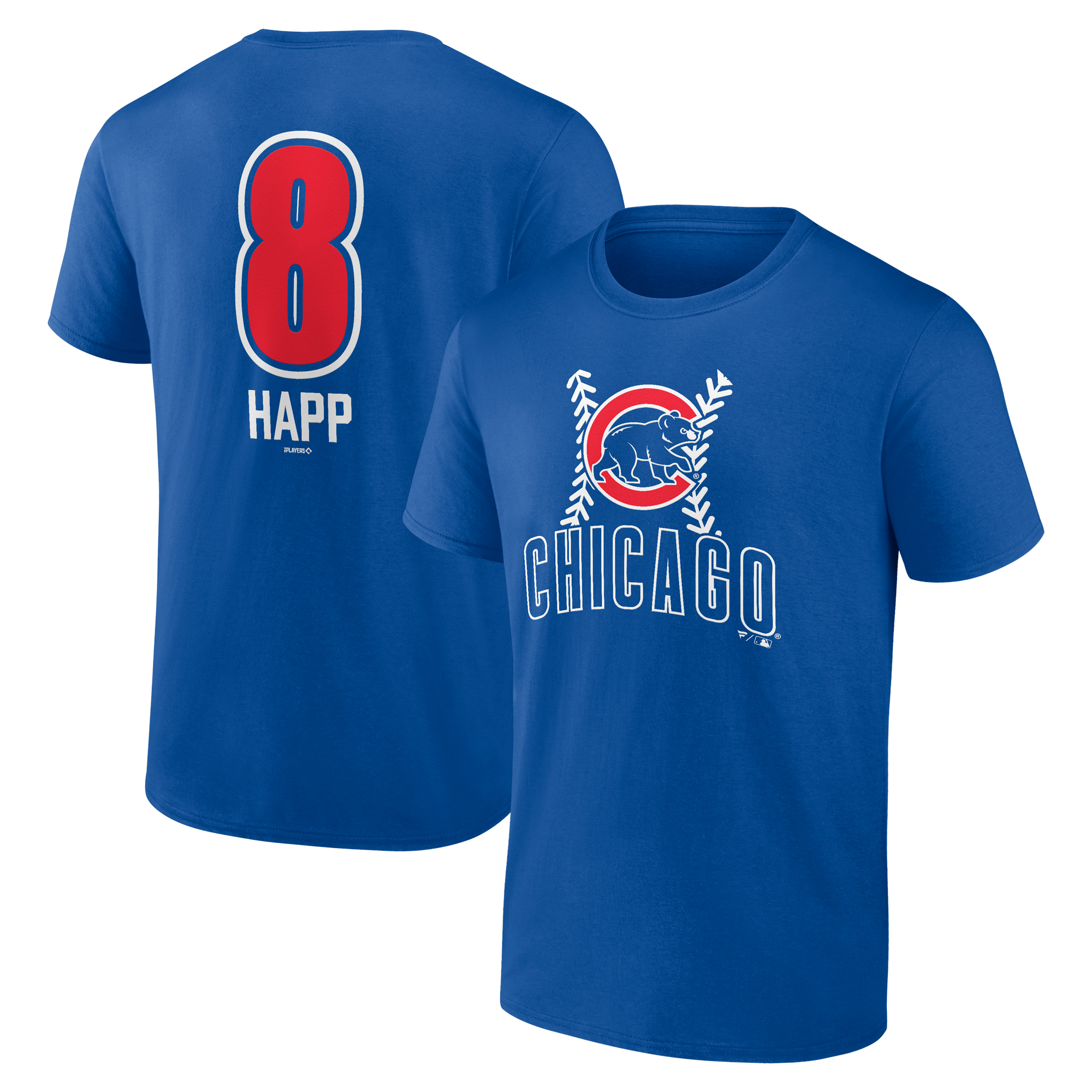 Men's Chicago Cubs Ian Happ Royal Fastball Player Name & Number T-Shirt