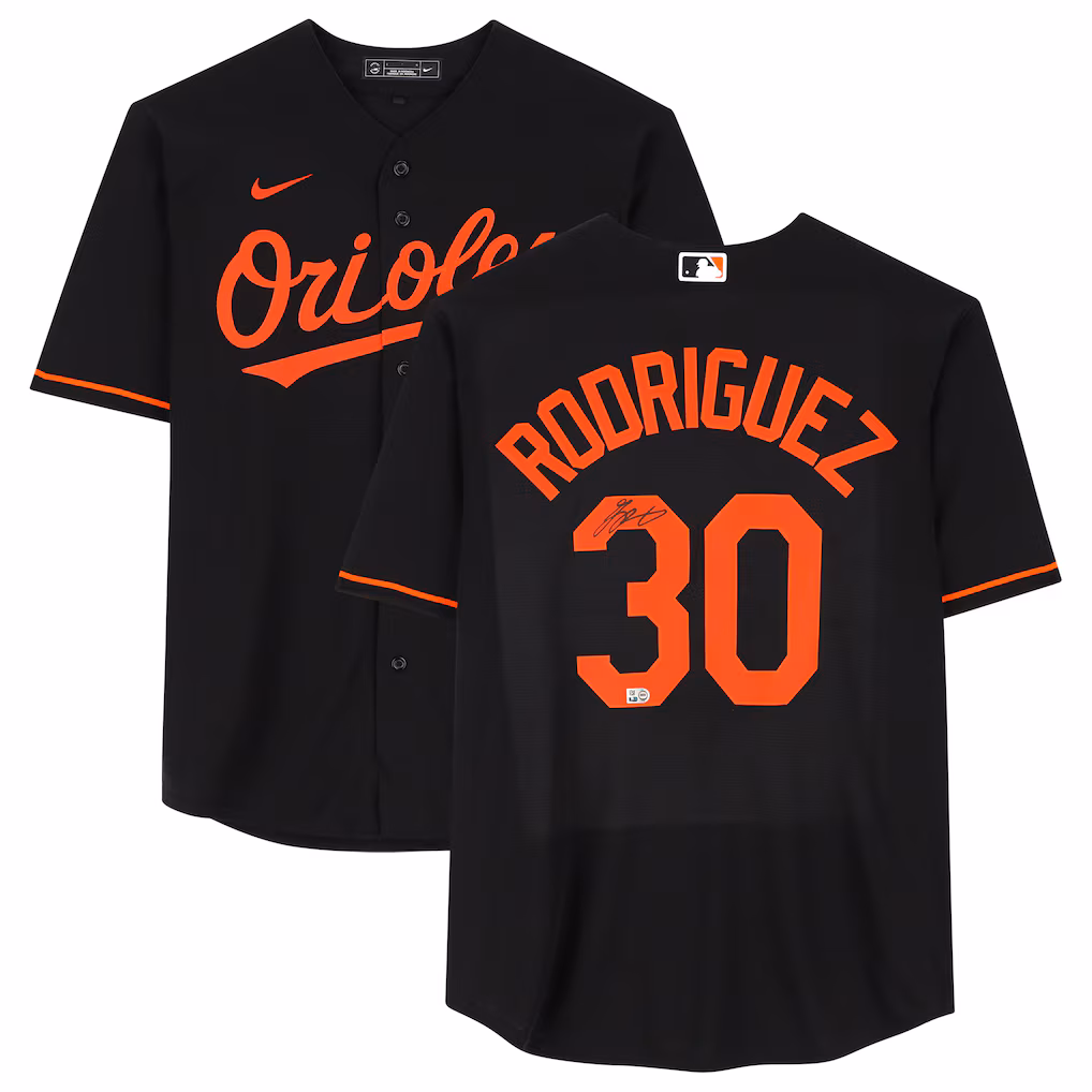 Grayson Rodriguez Baltimore Orioles Autographed Fanatics Authentic Black Replica Jersey