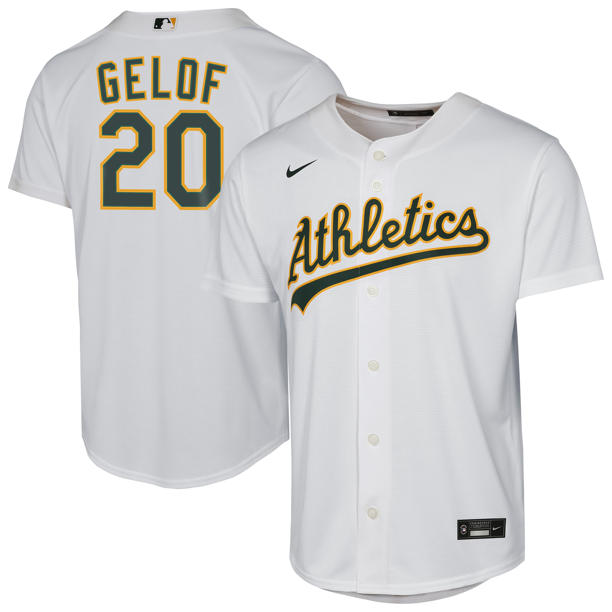 Youth Athletics Zack Gelof White Home Replica Player Jersey