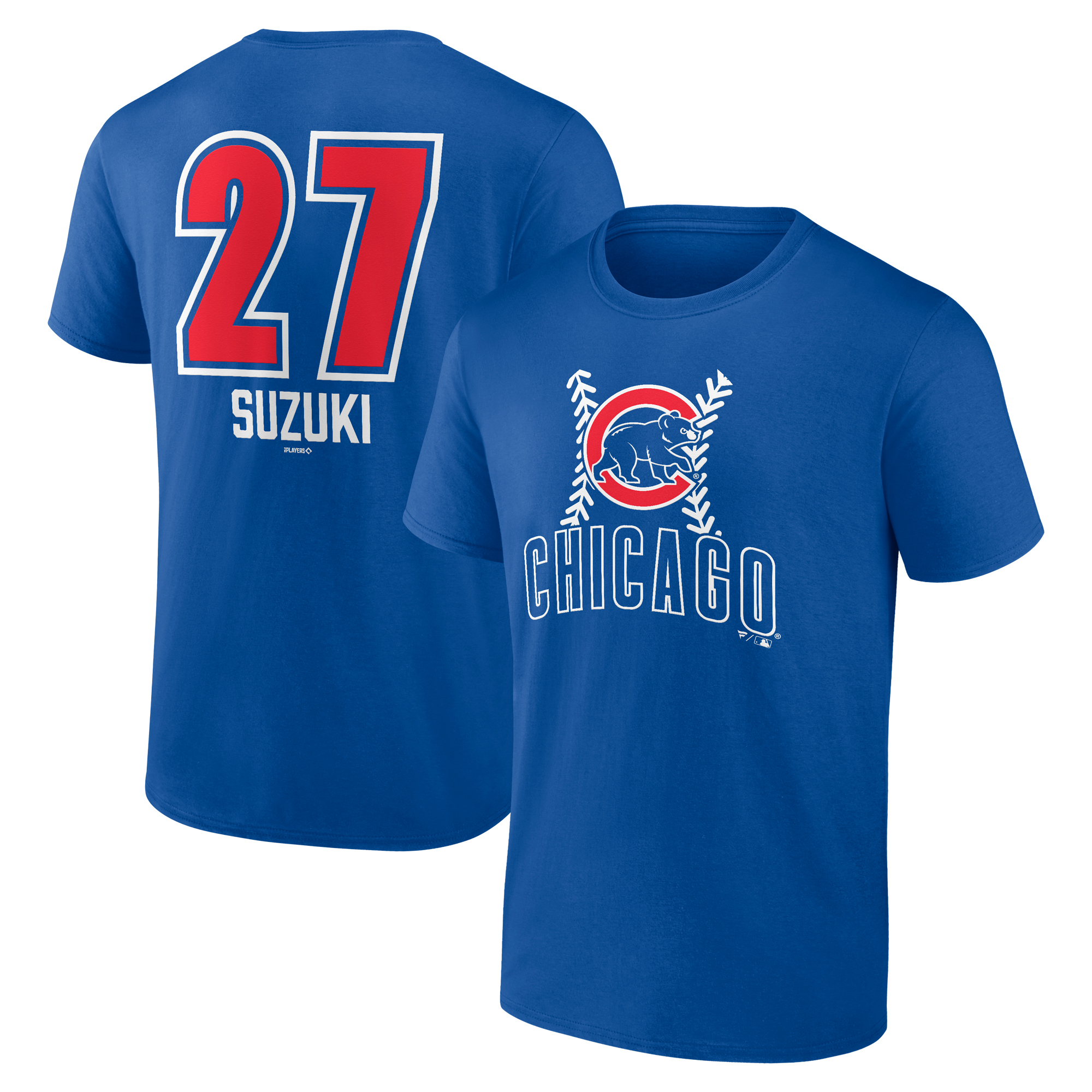 Men's Chicago Cubs Seiya Suzuki Royal Fastball Player Name & Number T-Shirt