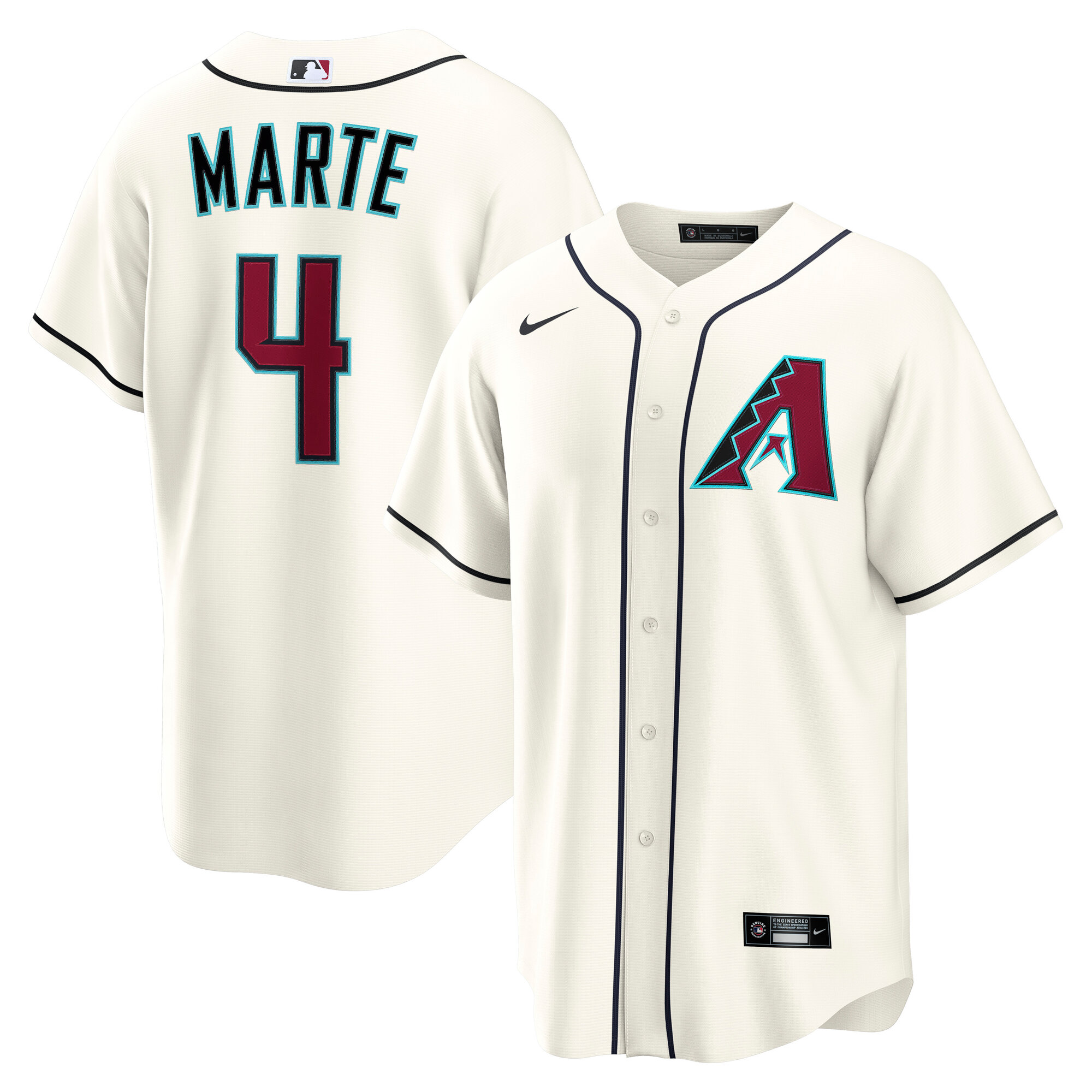 Men's Arizona Diamondbacks Ketel Marte Cream Home Replica Jersey