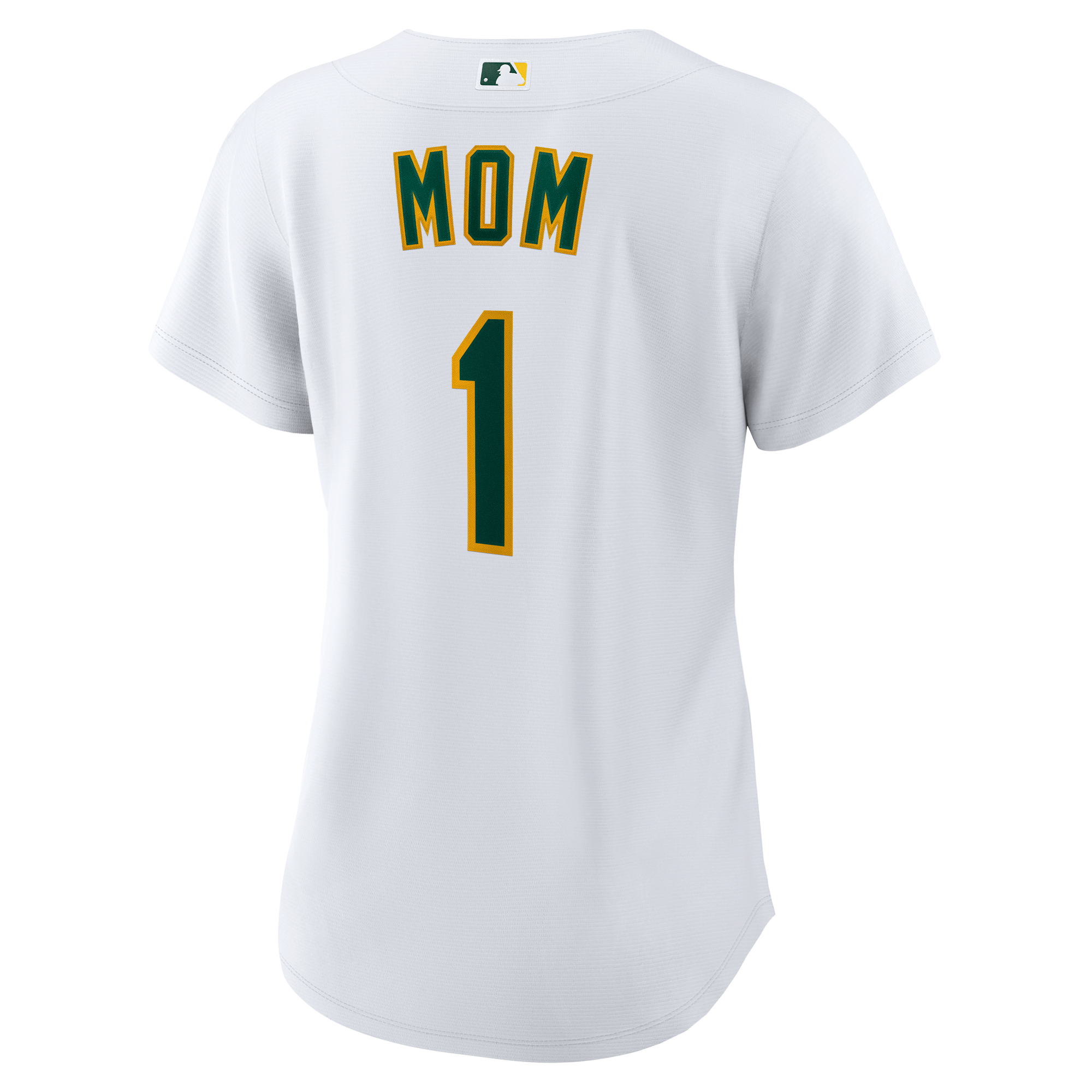 Women's Athletics White #1 Mom Home Replica Jersey
