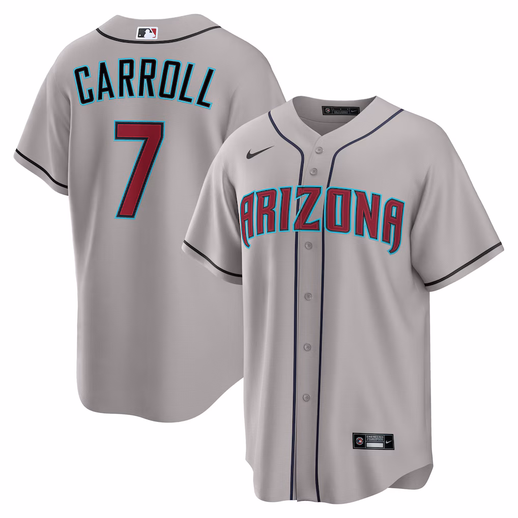 Men's Arizona Diamondbacks Corbin Carroll Gray Road Replica Jersey