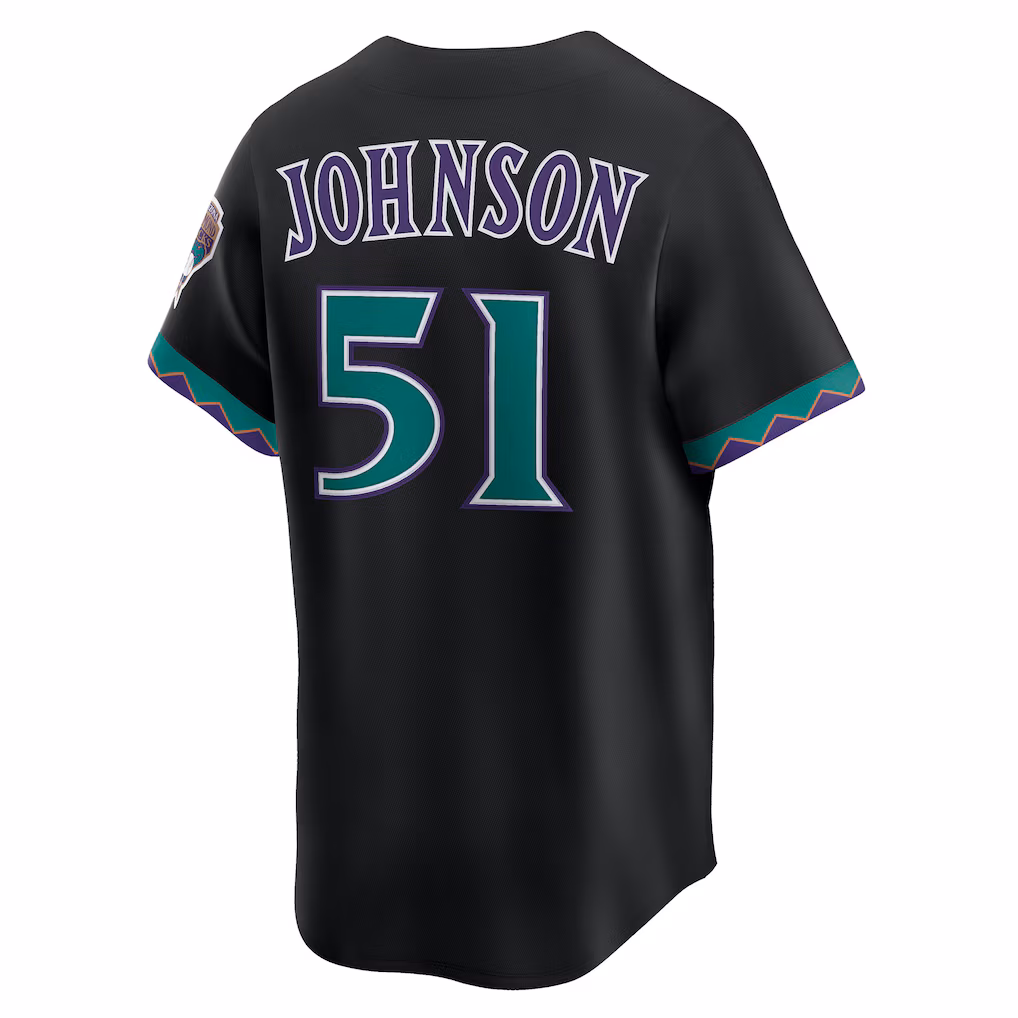 Men's Arizona Diamondbacks Randy Johnson Black Throwback Cooperstown Collection Limited Jersey