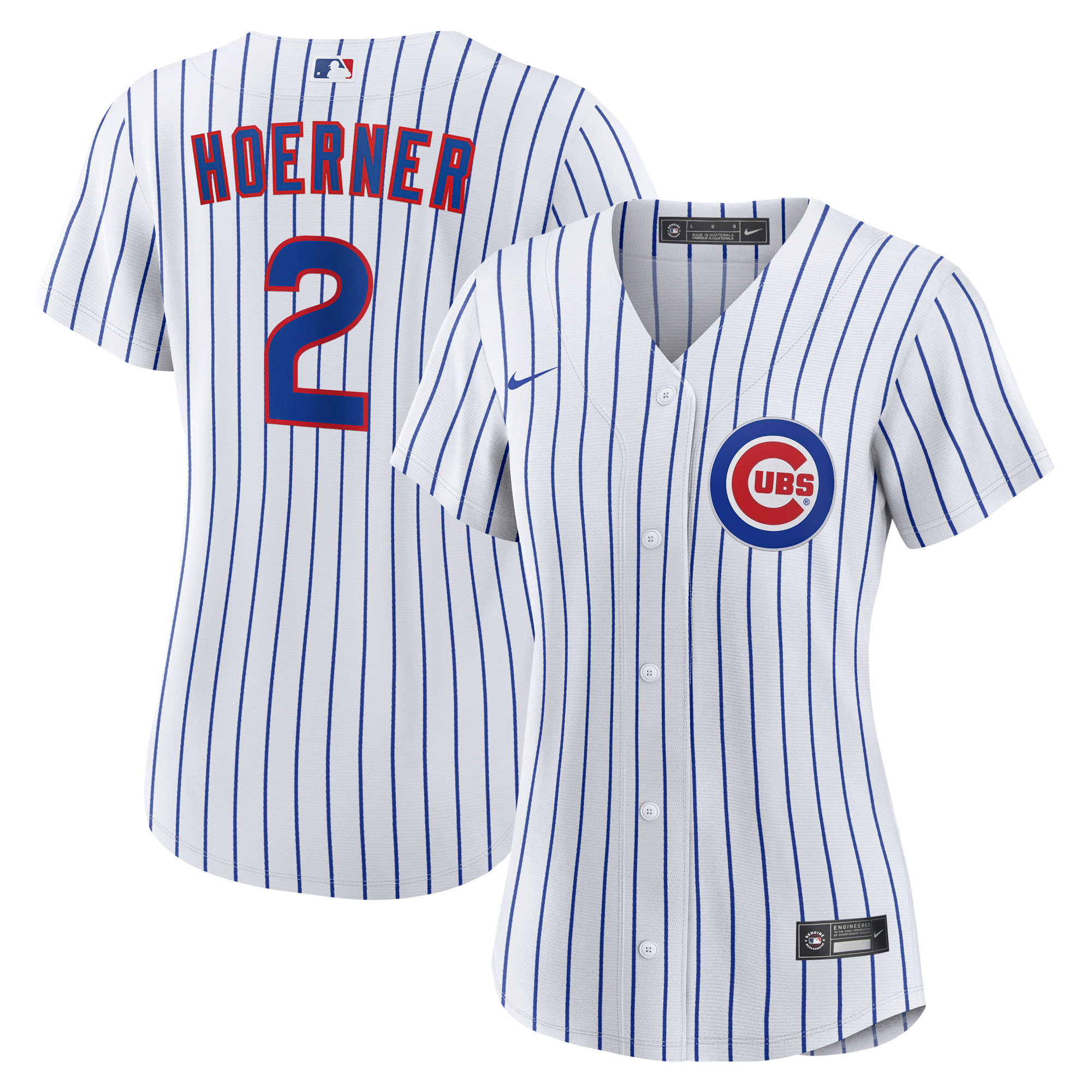 Women's Chicago Cubs Nico Hoerner White Home Replica Jersey