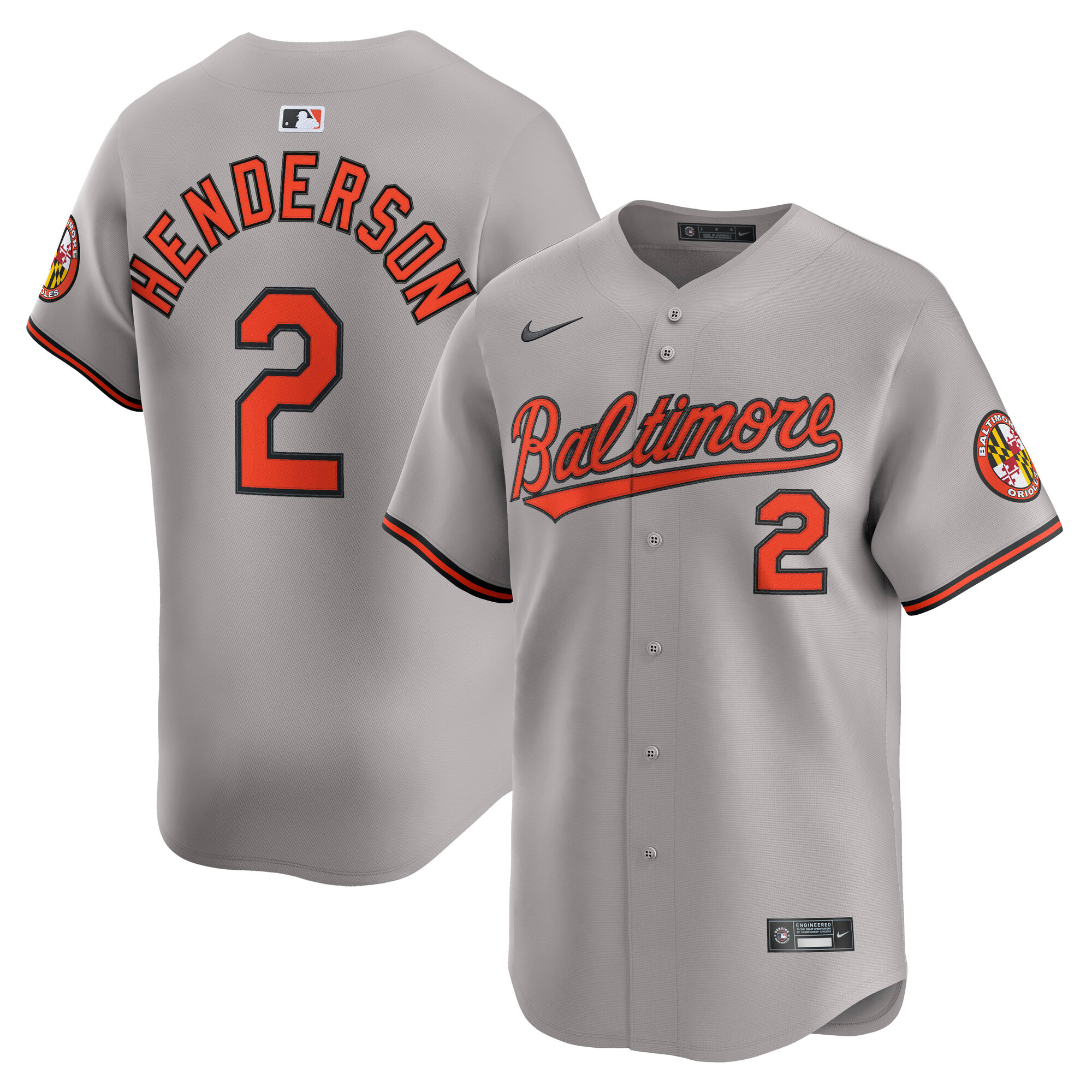 Men's Baltimore Orioles Gunnar Henderson Gray Road Limited Player Jersey