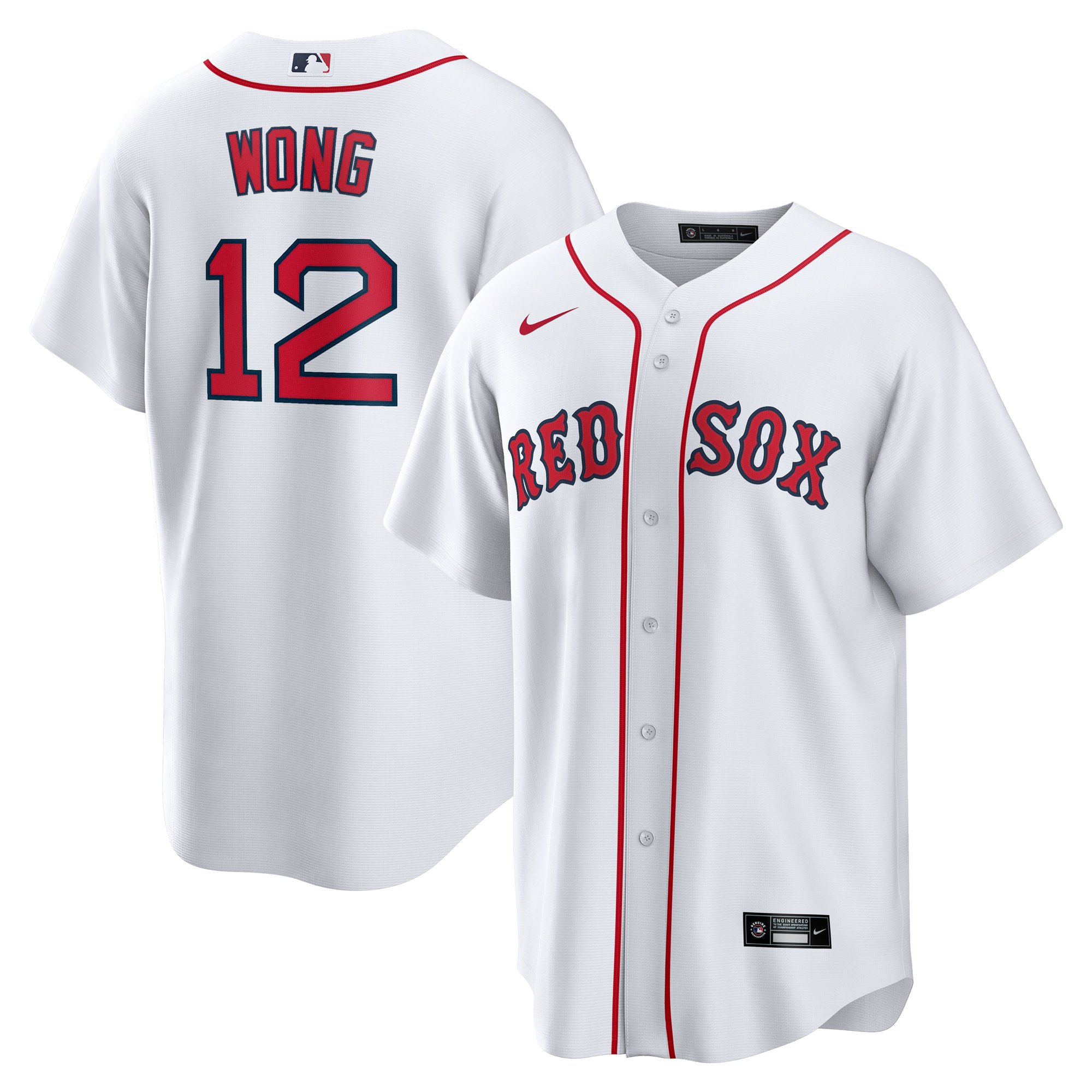 Men's Boston Red Sox Connor Wong White Home Replica Jersey
