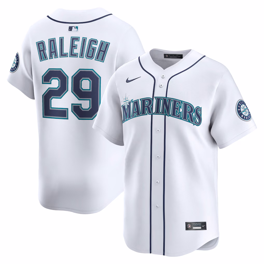 Men's Seattle Mariners Cal Raleigh White Home Limited Player Jersey
