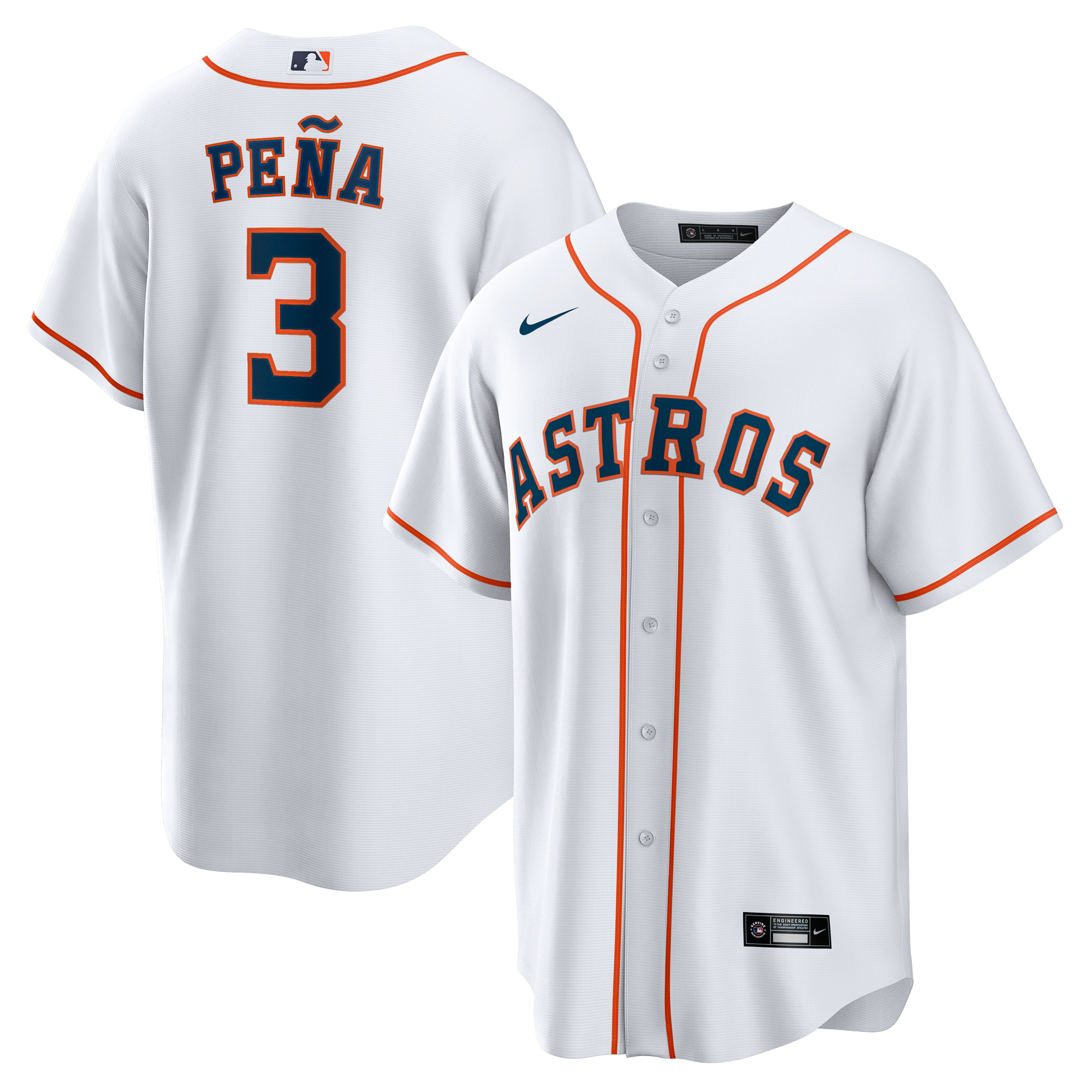 Men's Houston Astros Jeremy Peña White Home Replica Jersey