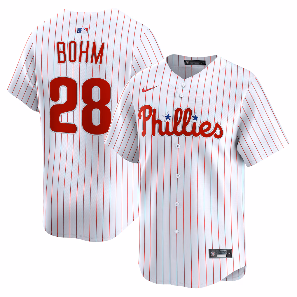 Men's Philadelphia Phillies Alec Bohm White Home Limited Player Jersey