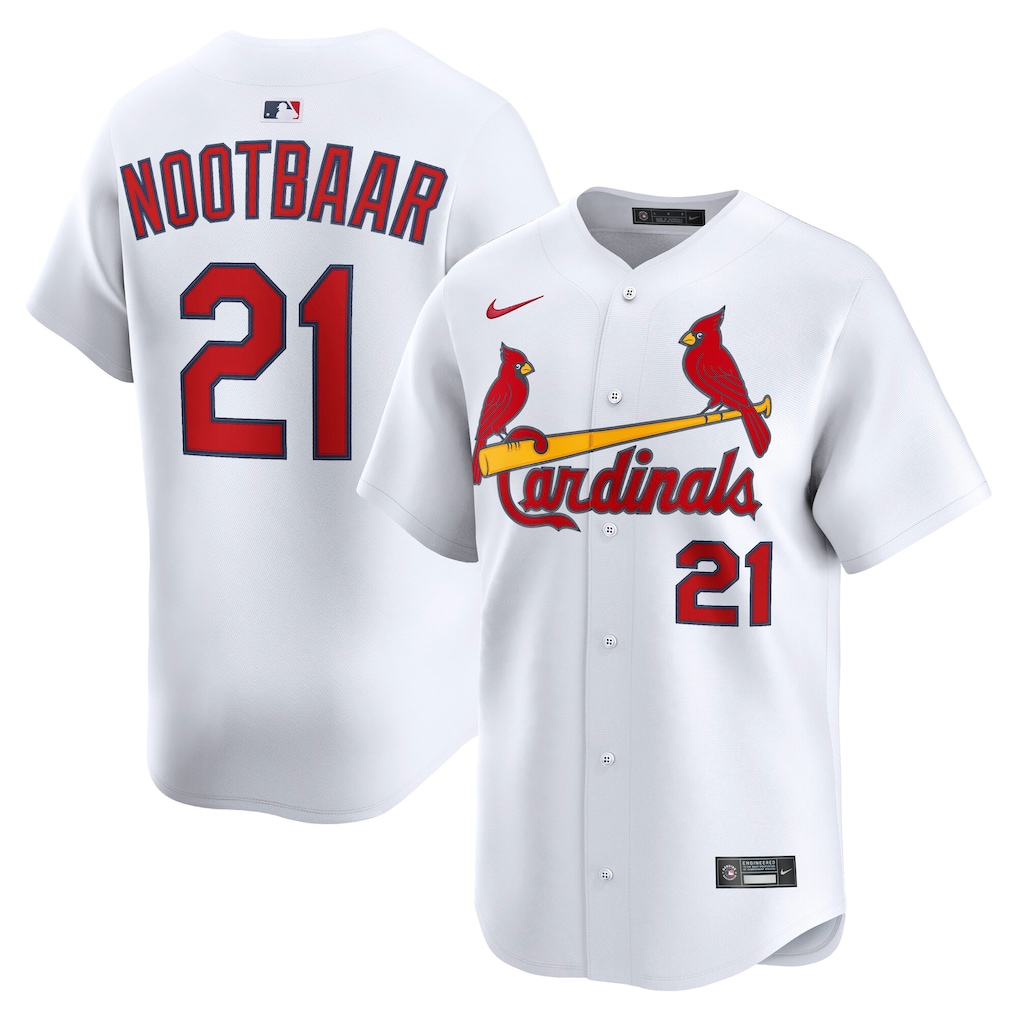 Men's St. Louis Cardinals Lars Nootbaar White Home Limited Player Jersey