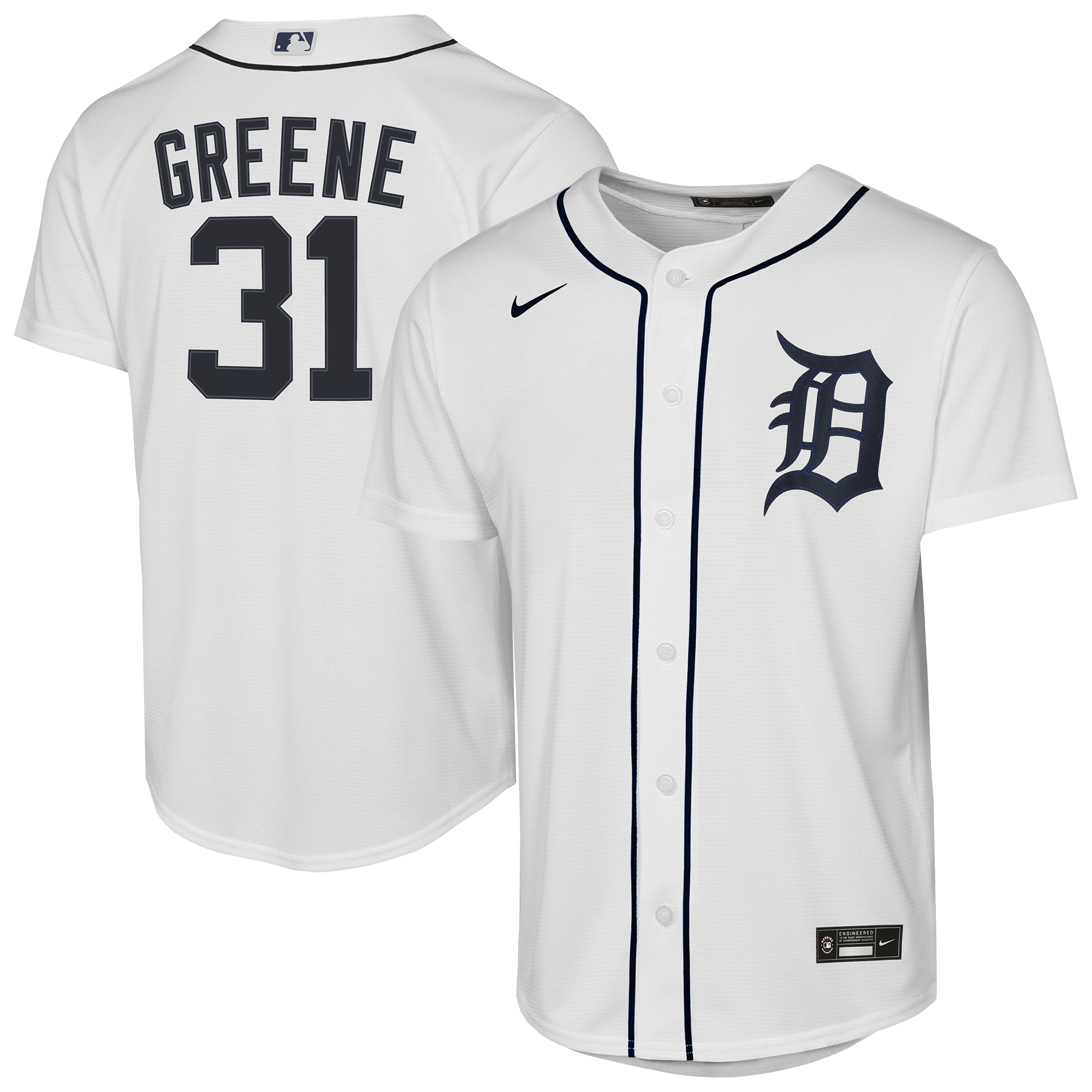 Youth Detroit Tigers Riley Greene White Home Replica Player Jersey