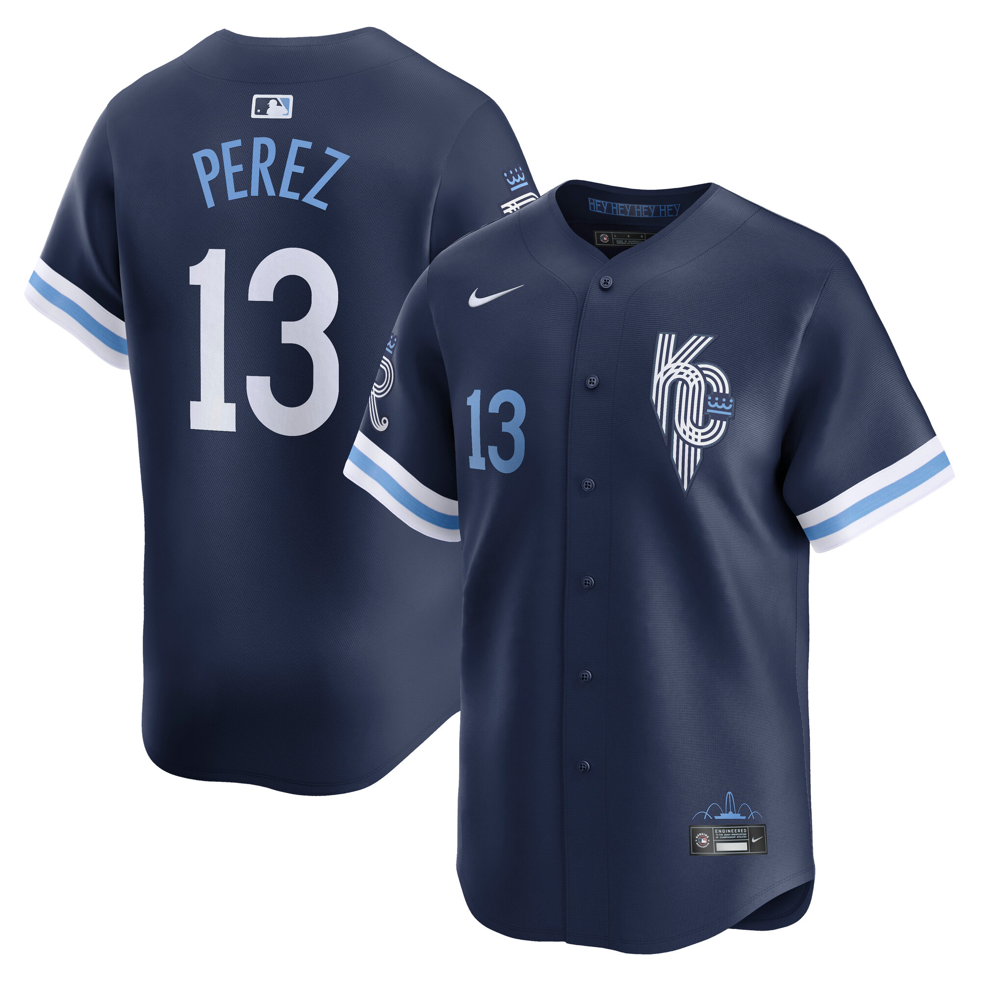 Men's Kansas City Royals Salvador Perez Navy City Connect Limited Player Jersey