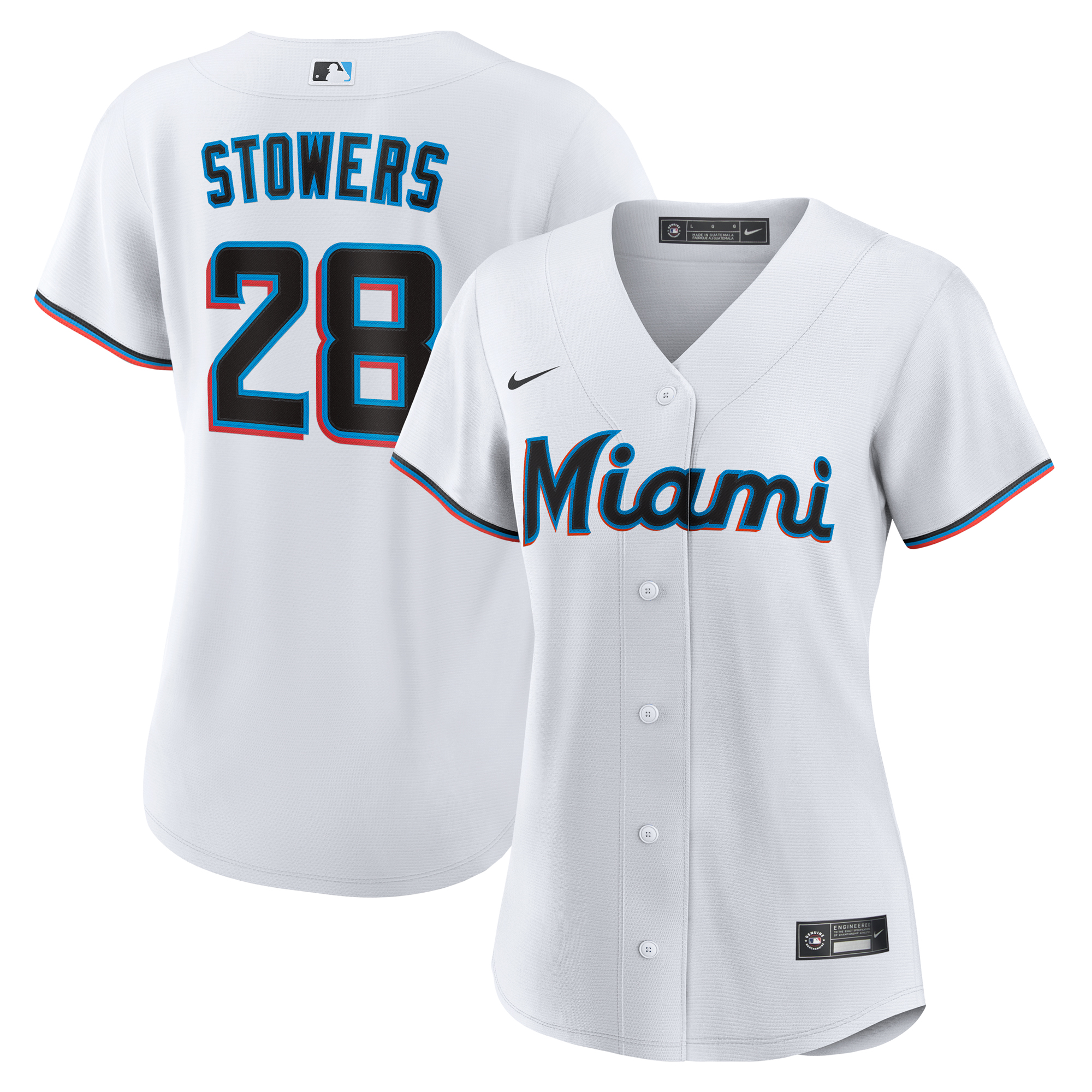Women's Miami Marlins Kyle Stowers White Home Replica Jersey