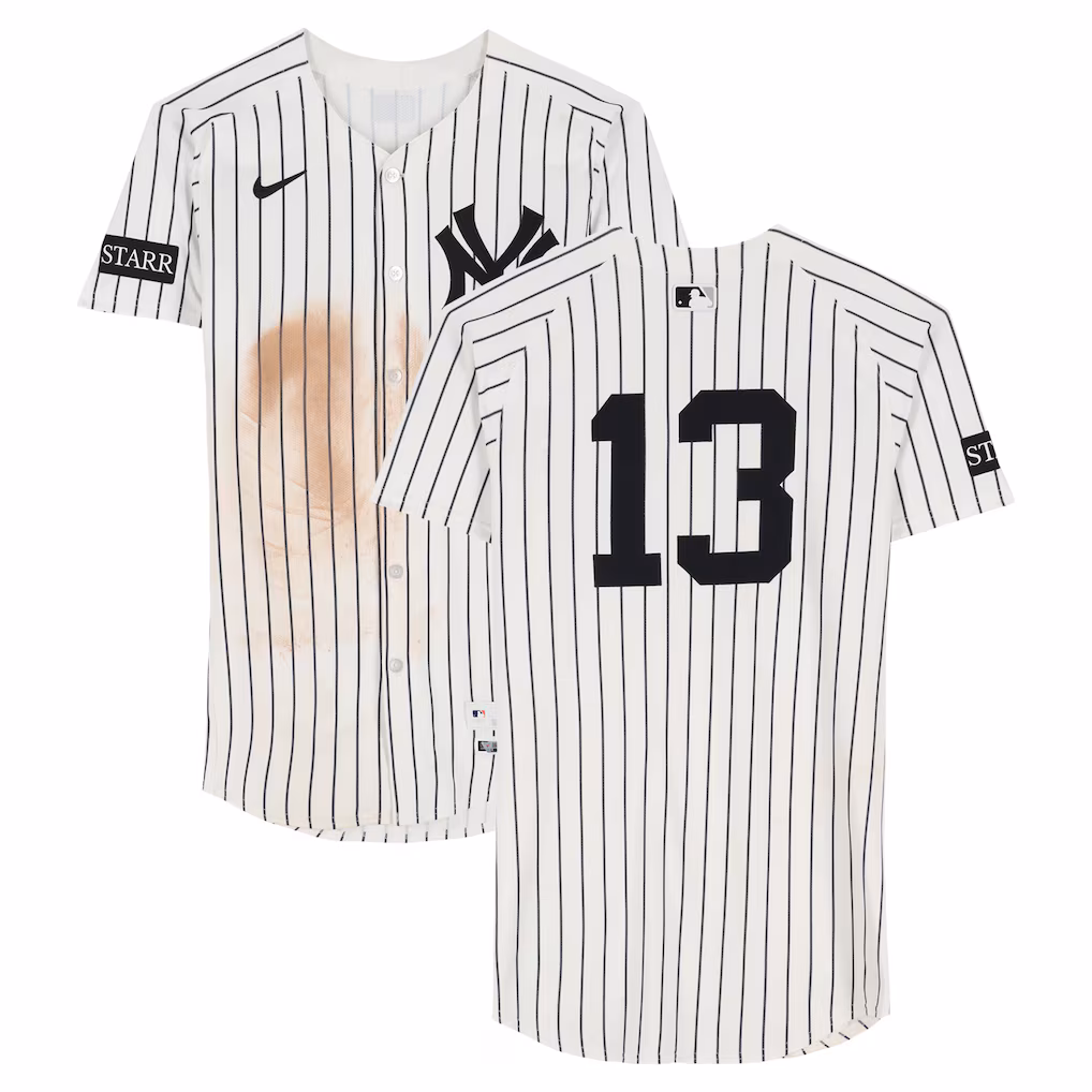Jazz Chisholm Jr. New York Yankees Fanatics Authentic Game-Used #13 White Pinstripe Jersey vs. Washington Nationals on August 27, 2025