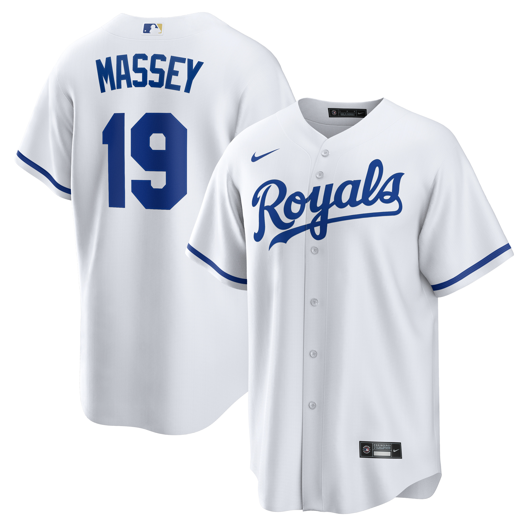 Men's Kansas City Royals Michael Massey White Home Replica Jersey