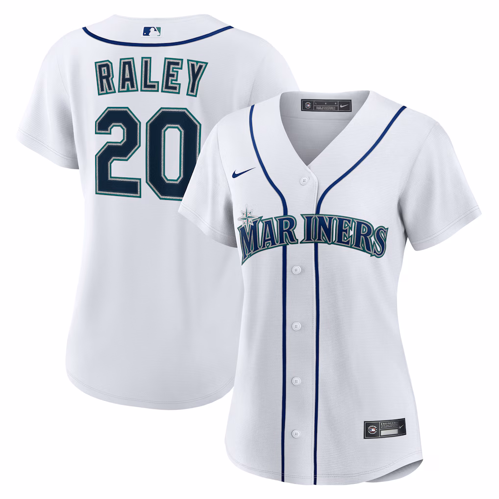 Women's Seattle Mariners Luke Raley White Home Replica Jersey