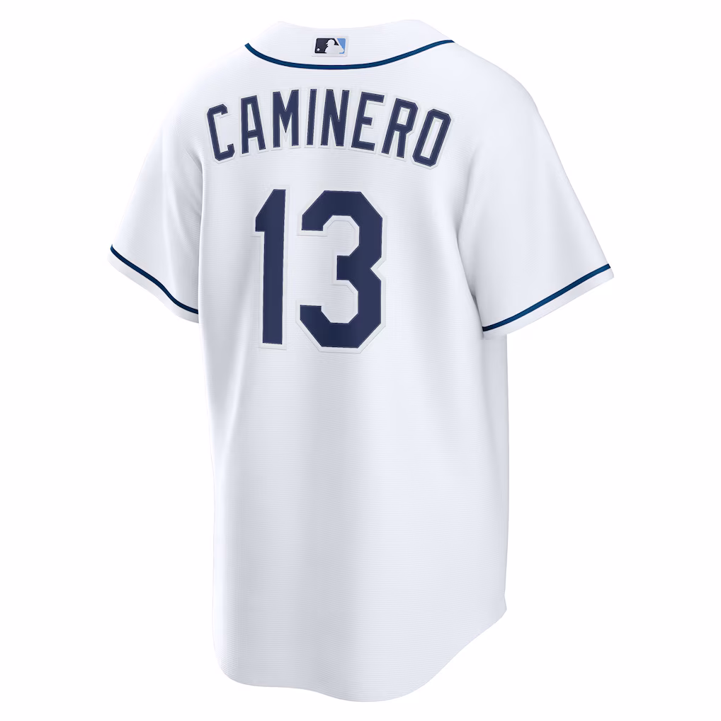 Youth Tampa Bay Rays Junior Caminero White Home Replica Jersey