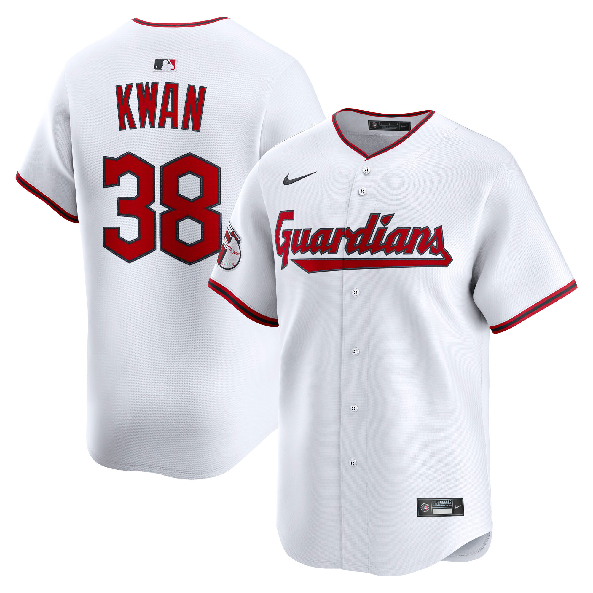 Men's Cleveland Guardians Steven Kwan White Home Limited Player Jersey
