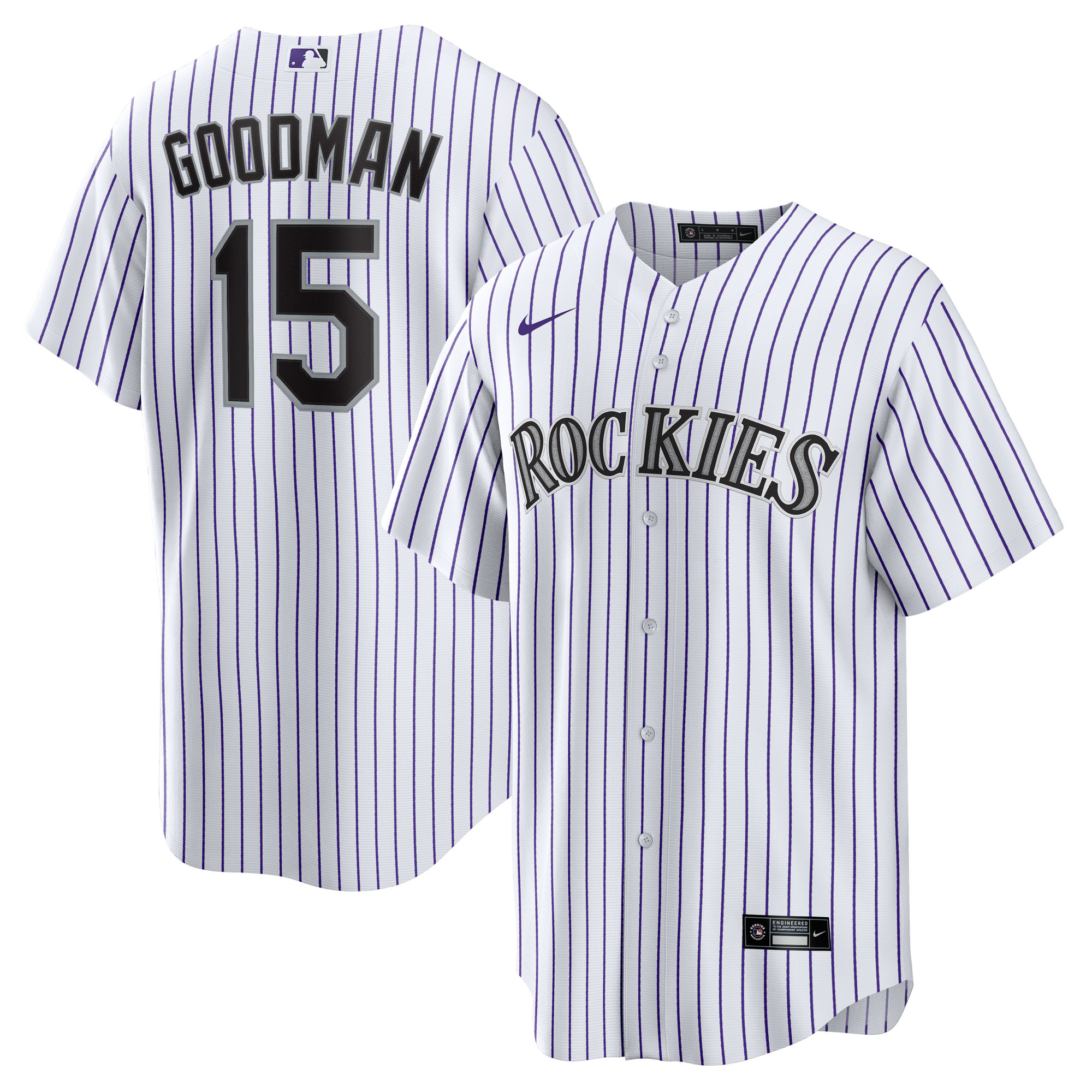 Youth Colorado Rockies Hunter Goodman White Home Replica Jersey
